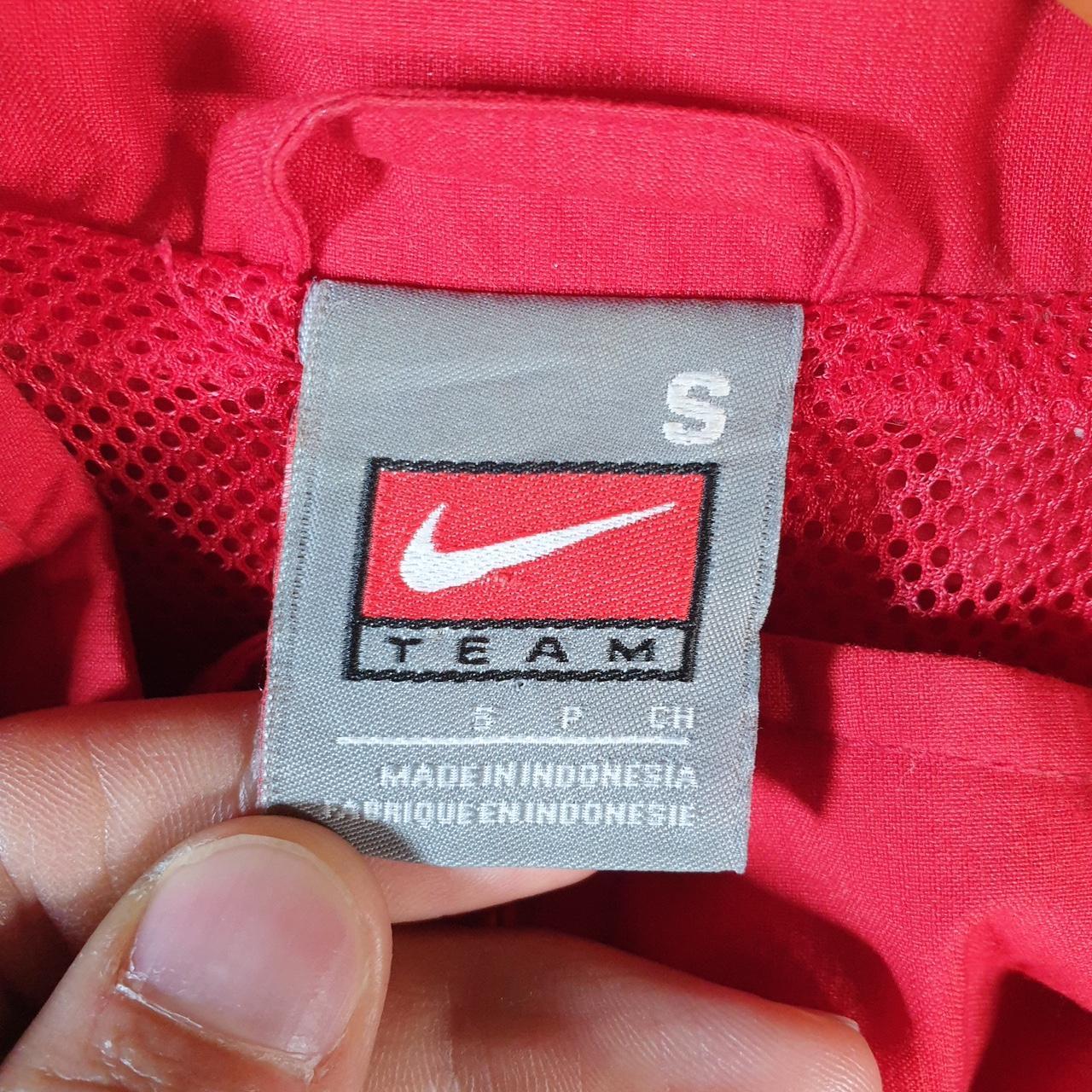 Vintage Nike Team Windbreaker Track Jacket Mens Small Red USA Swoosh Full Zip