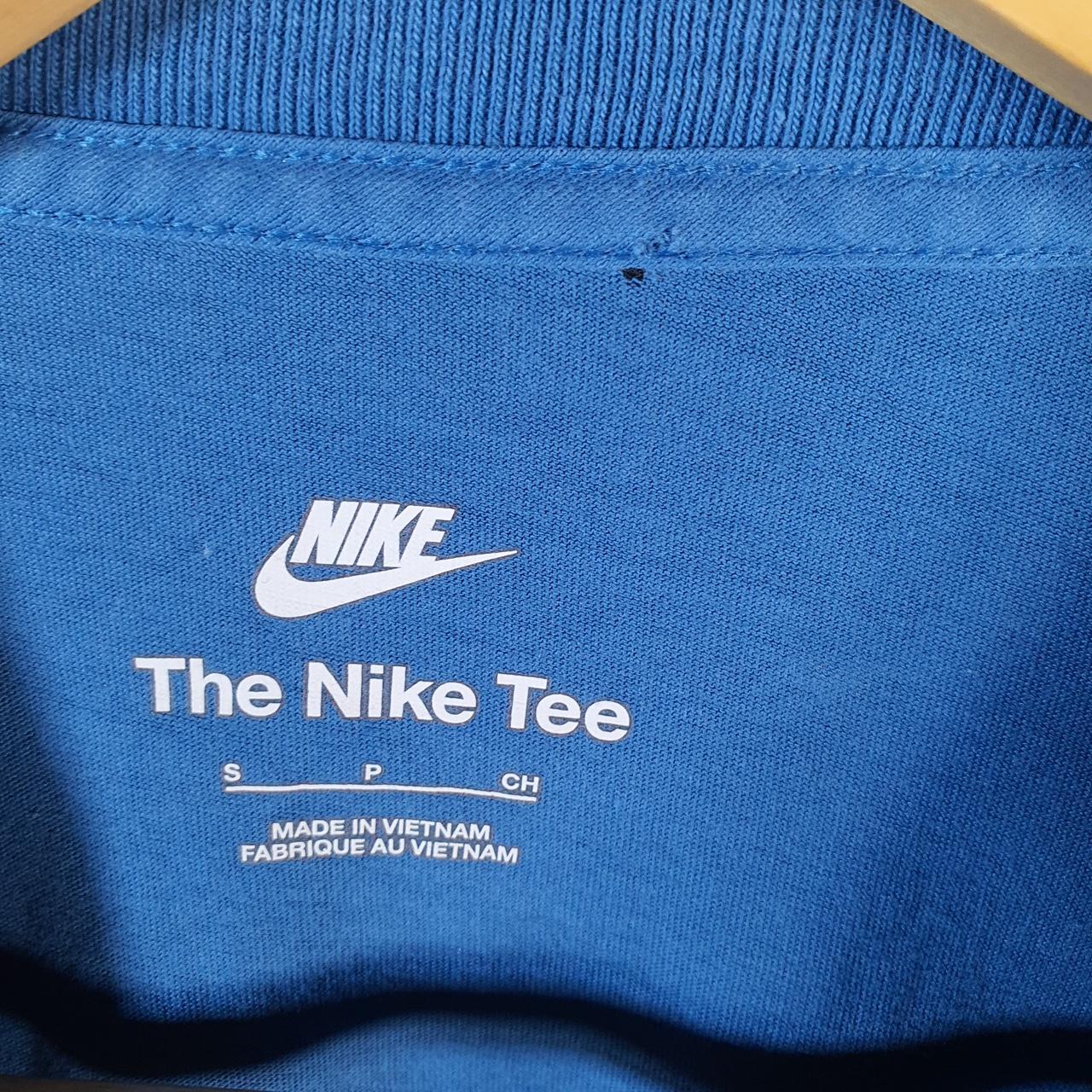 Vintage Nike Club T Shirt Shirt Men’s Small Blue Embroidered Logo Athletic C9761