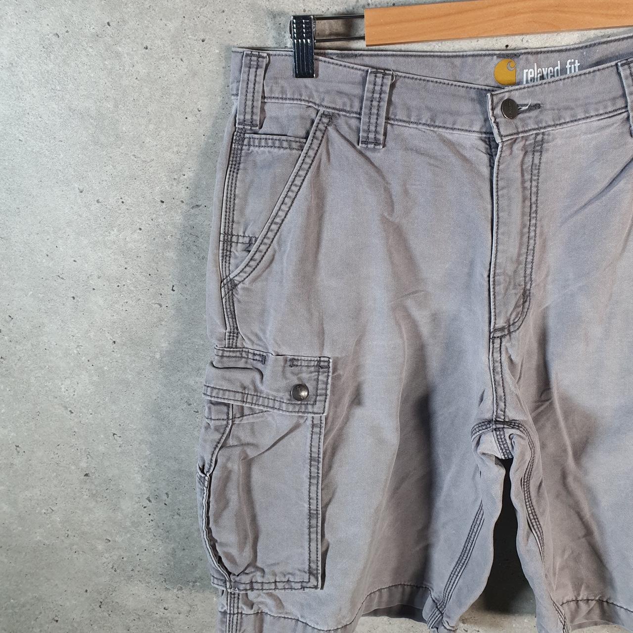 Vintage Carhartt Baggy Carpenter Shorts Jorts Cargo Men’s W36 Grey Relaxed Fit Workwear A4701