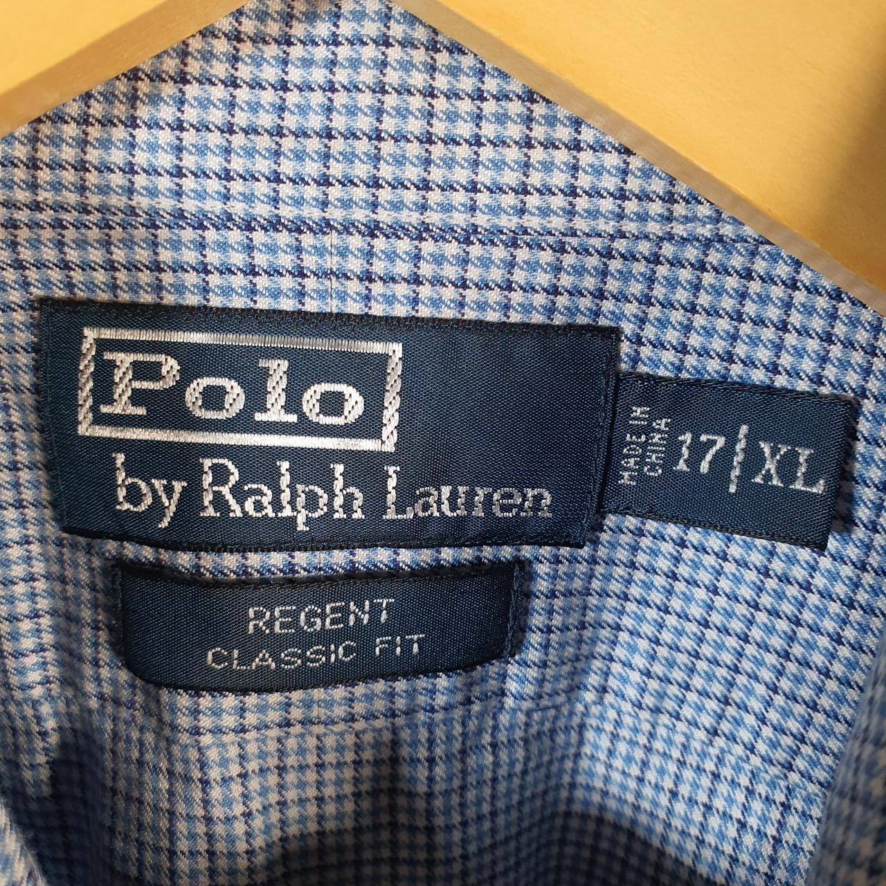 Vintage Ralph Lauren Button Down Shirt Men’s XL Blue Checkered Regent Classic Fit Cotton