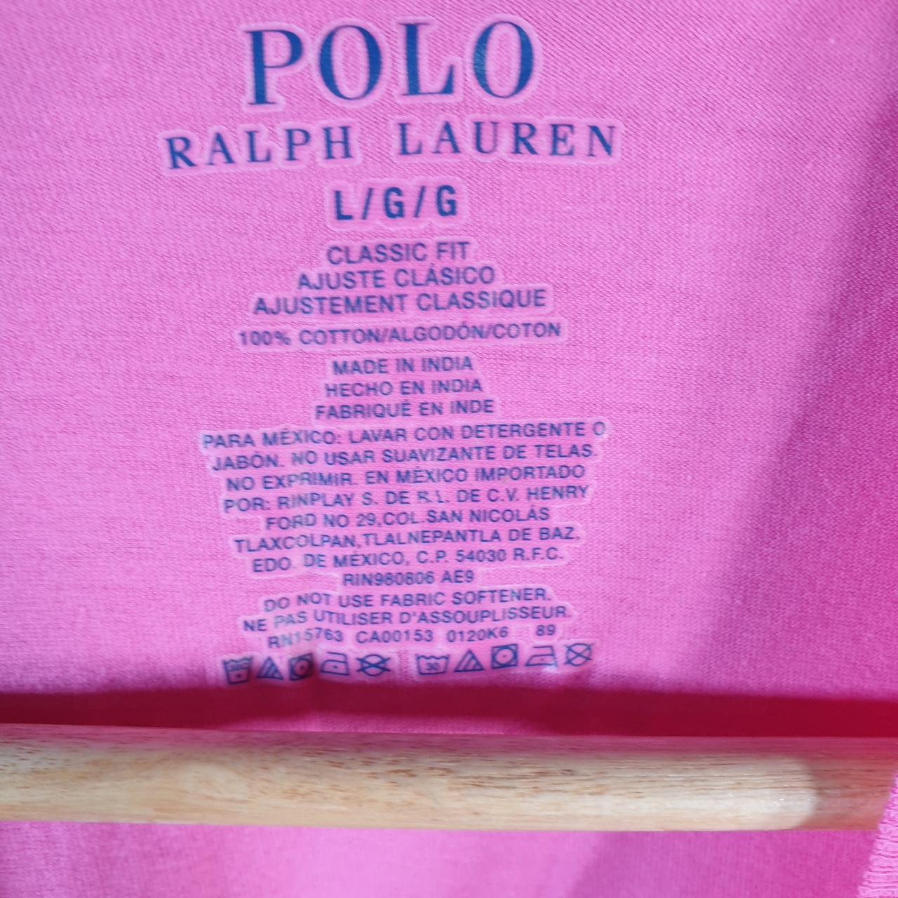 Vintage Ralph Lauren Polo T Shirt Men’s Large Pink Embroidered Classic Fit Pony C8589