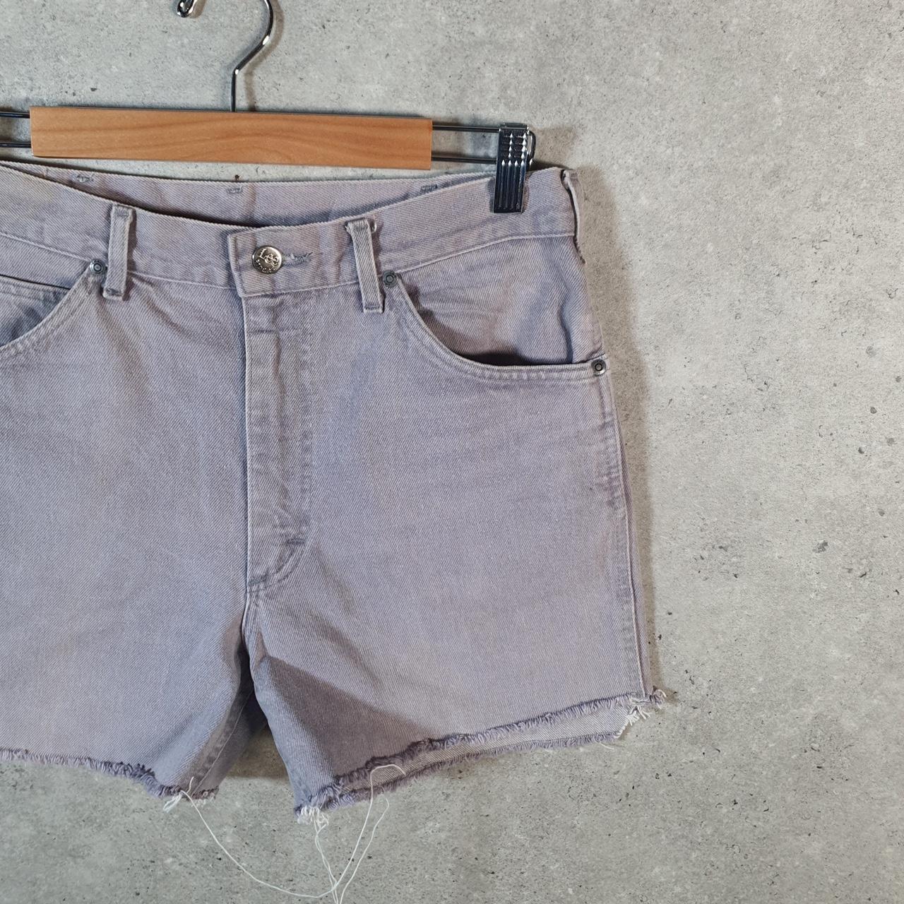 Vintage Lee Baggy Shorts Jorts Cargo Womens W30 Purple Denim Relaxed Cargo