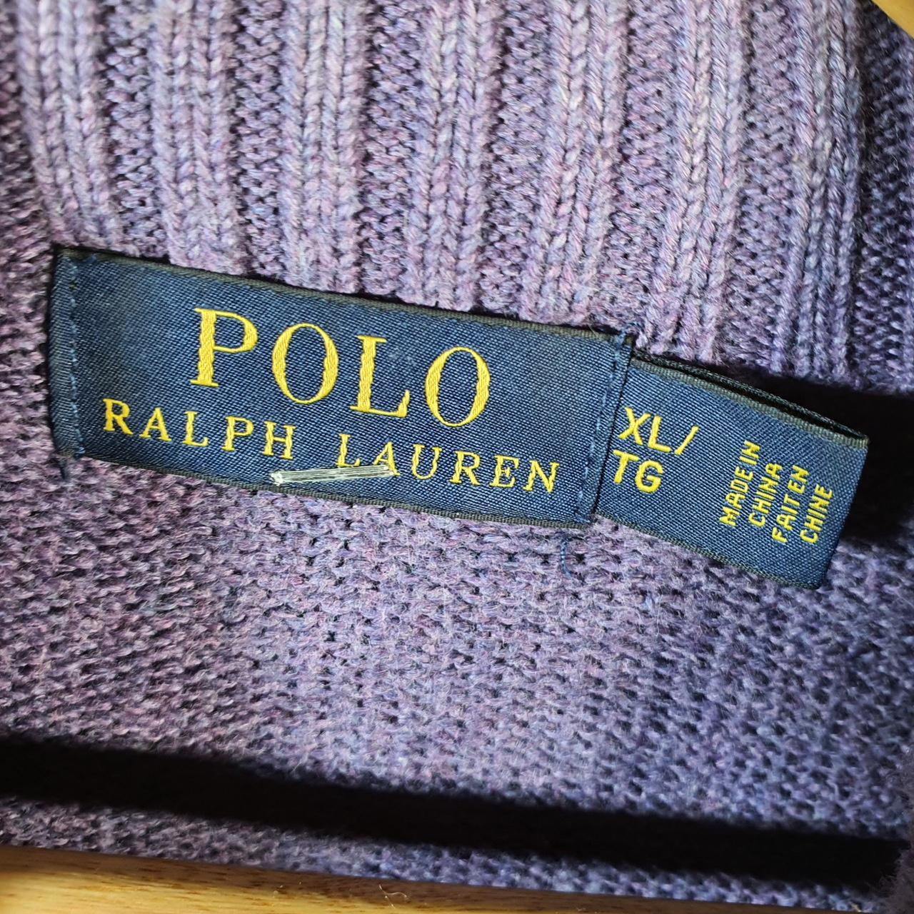 Vintage Ralph Lauren Polo 1/4 Button Sweatshirt Men’s XL Purple Cotton Pullover Pony