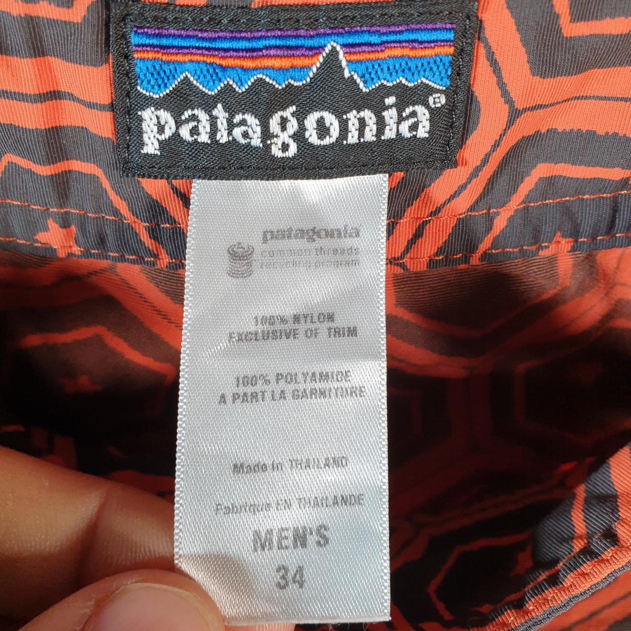 Vintage Patagonia Baggies Shorts Jorts Cargo Mens W34  Orange All Over Print Cotton A4773