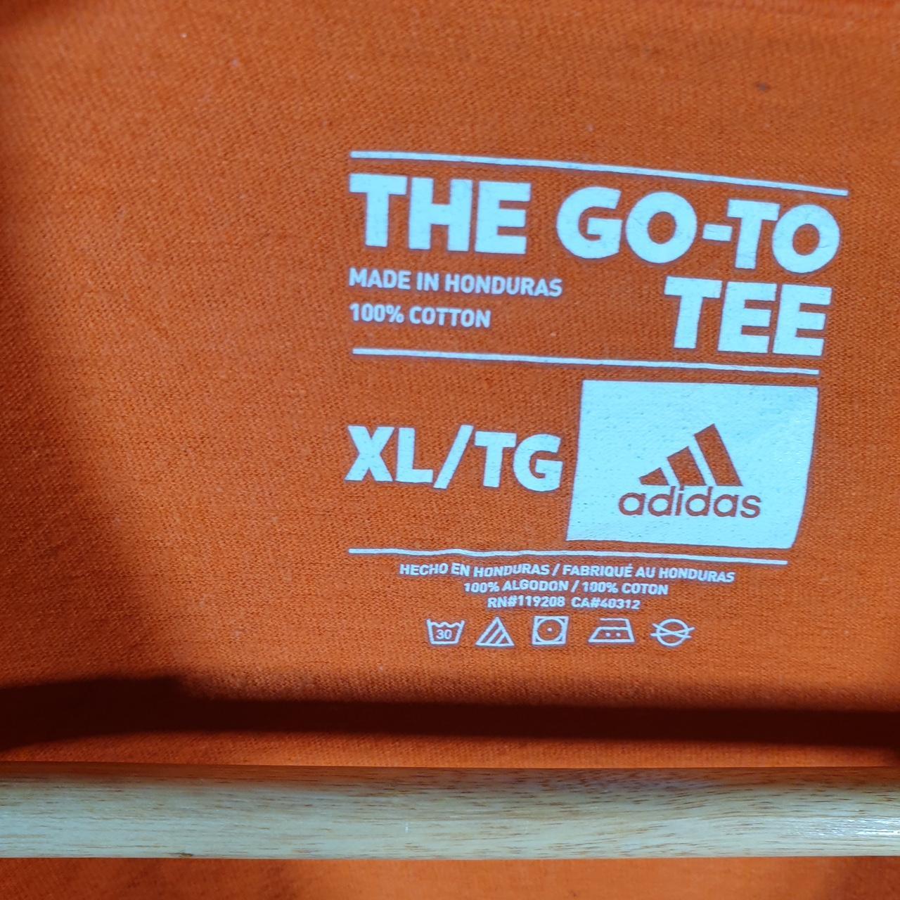 Vintage Adidas Go Tee T Shirt Shirt Men’s XL Orange Three Stripes Logo Athletic C9705