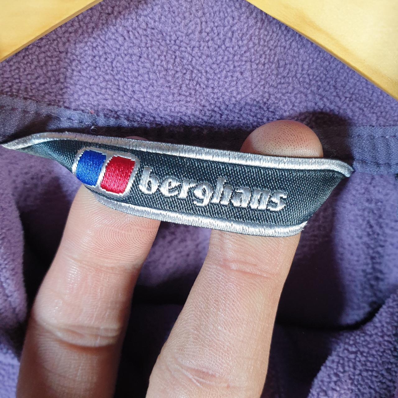 Vintage Berghaus Teddy Fleece Sweatshirt Womens UK12 Purple Full Zip Logo
