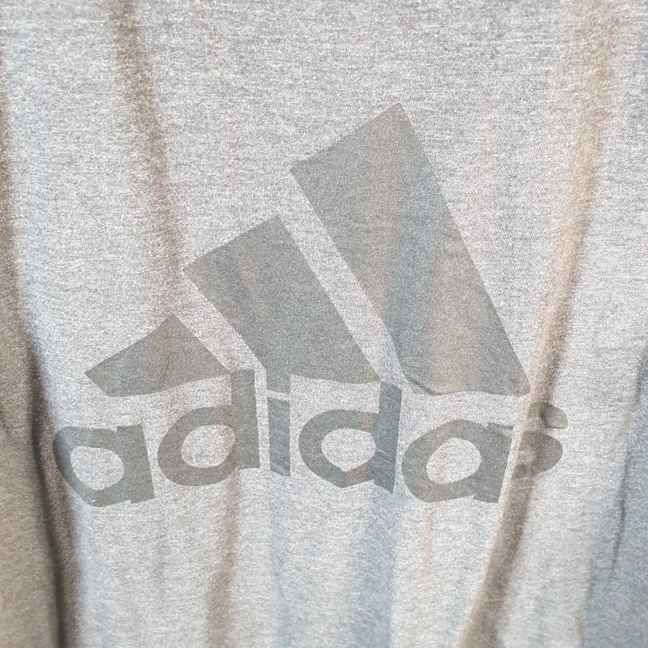 Vintage Adidas Amplifier T Shirt Men’s Large Grey Three Stripes Logo Athletic