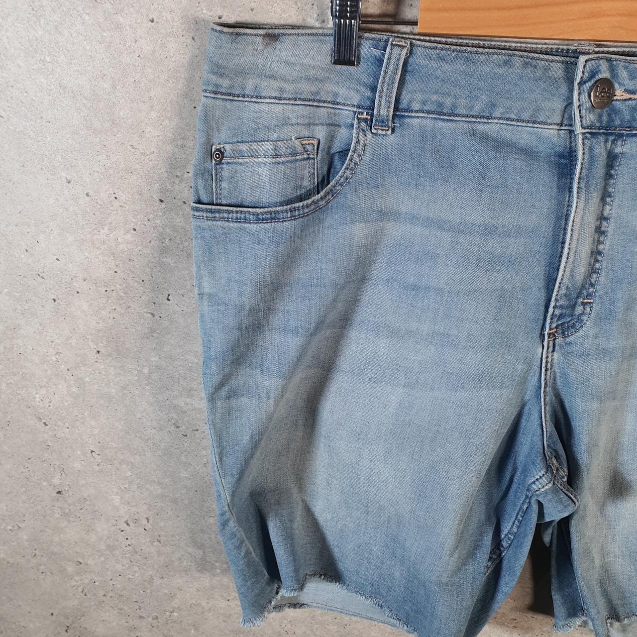 Vintage Lee Baggy Shorts Jorts Cargo Womens W40 Blue Denim Relaxed Cargo