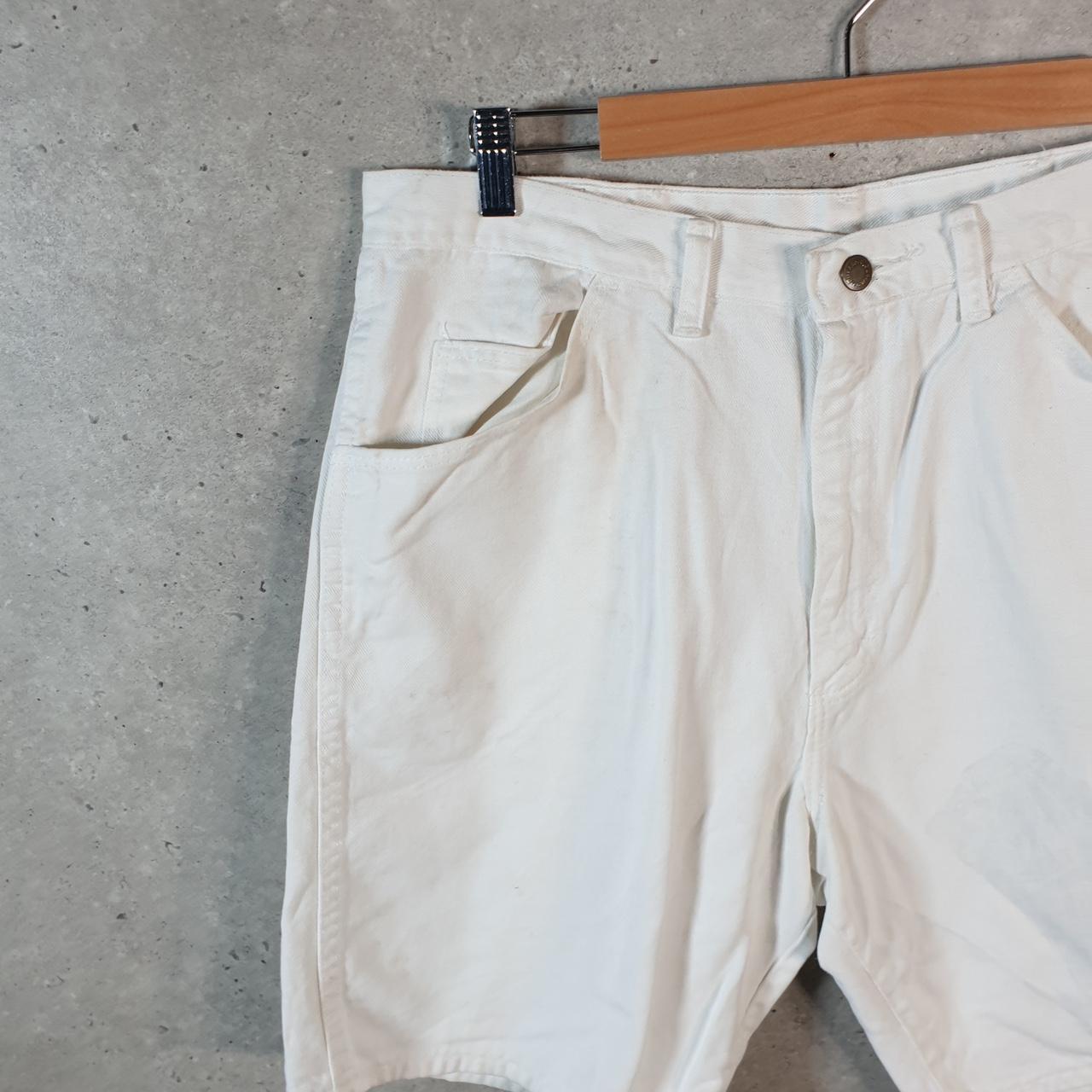 Vintage Wrangler Denim Shorts Jorts Cargo Men’s W36 White Baggy Cotton