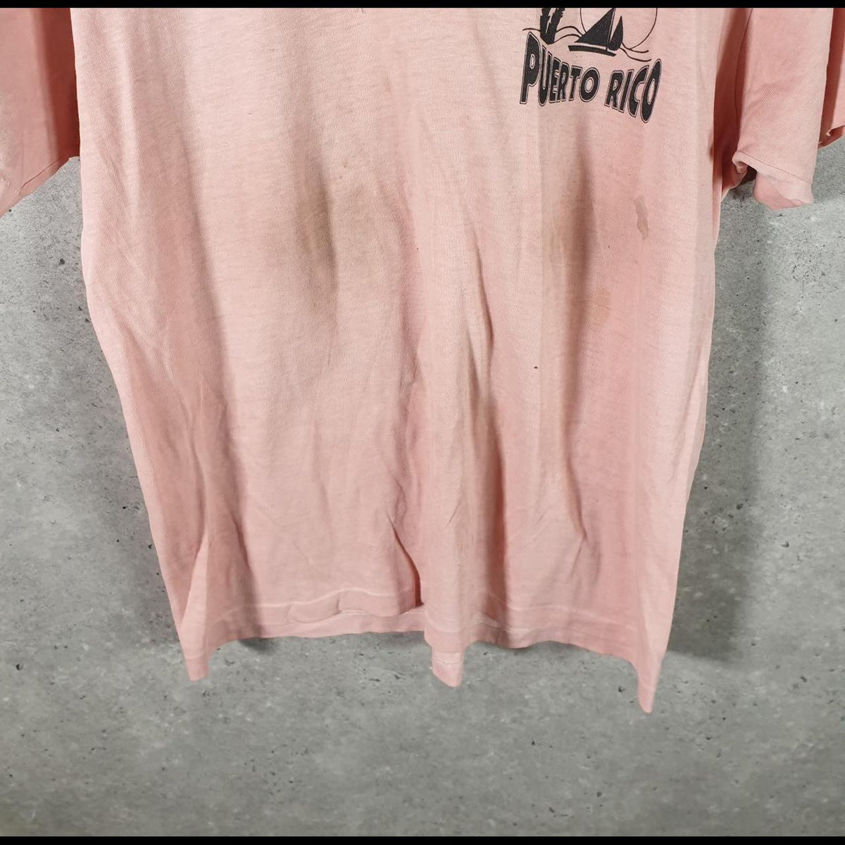 Vintage Puerto Rico Monumentos Historicos Graphic 90s USA Single Stitch T Shirt Men’s M Pink