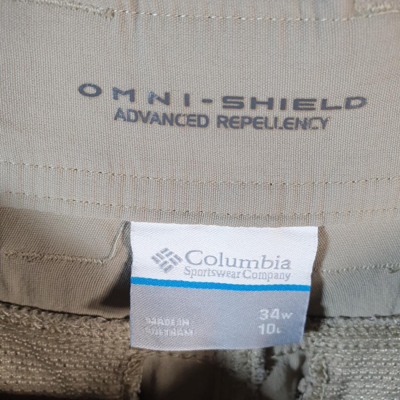 Vintage Columbia Omni Shield Shorts Jorts Cargo Men’s W34 Brown Athletic Hiking Baggy