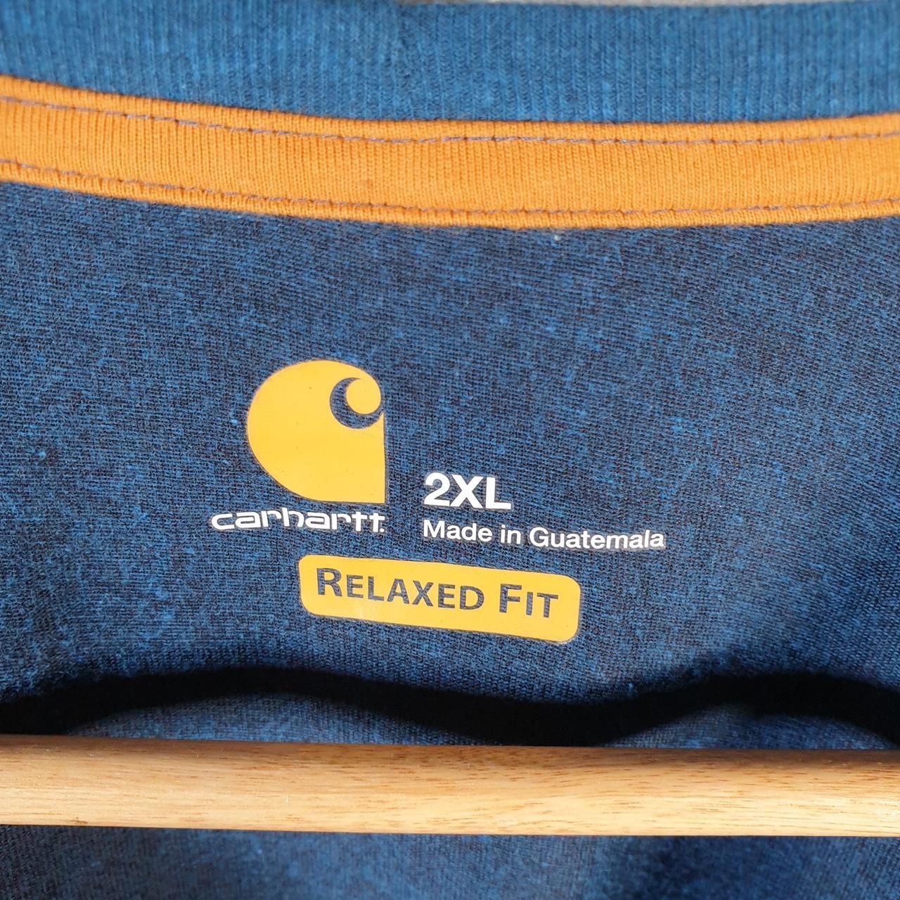 Vintage Carhartt Pocket T Shirt Men’s 2XL Blue Workwear Chore Utility Relaxed Fit C9335