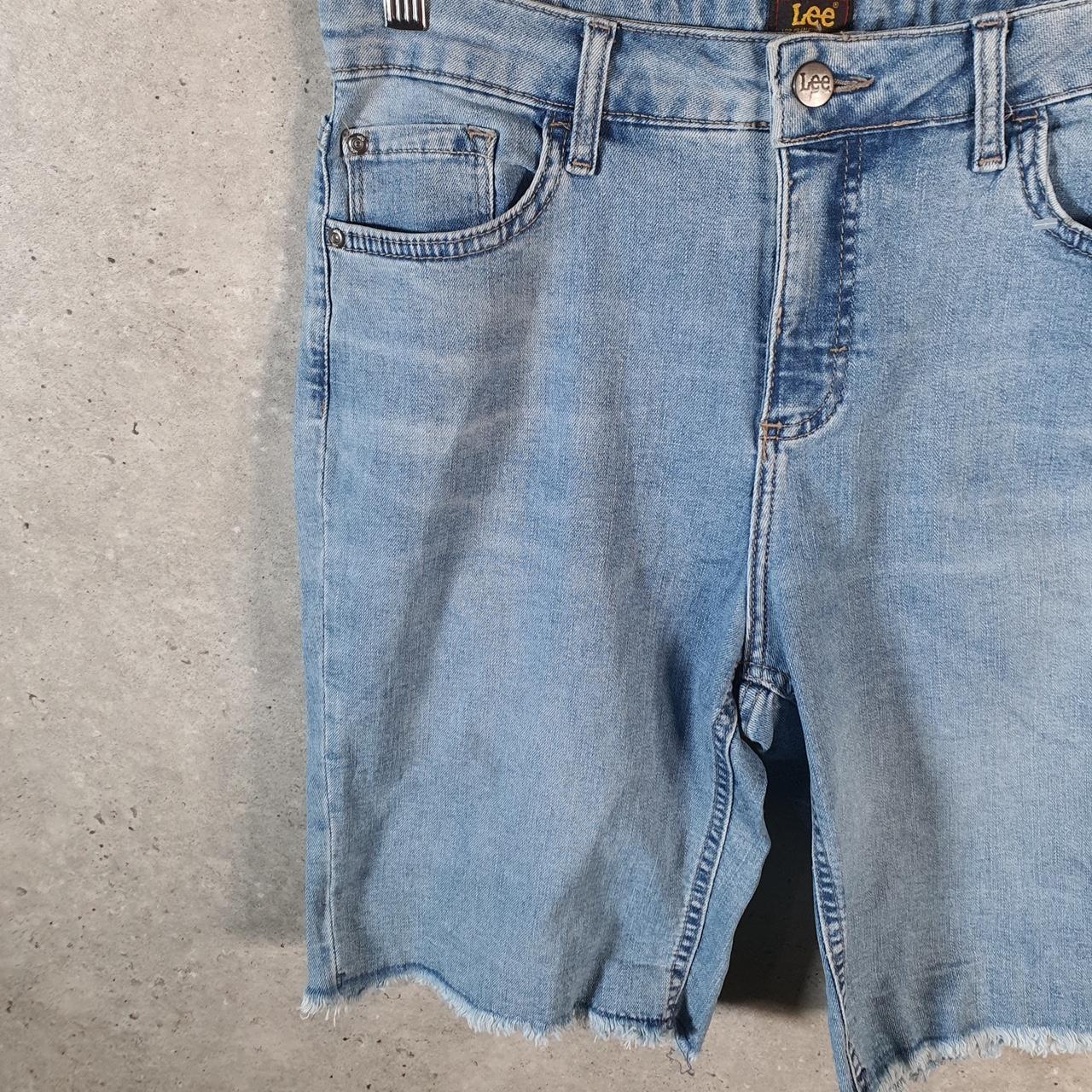 Vintage Lee Mid Rise Baggy Shorts Jorts Cargo Womens W30 Blue Relaxed Denim A4540