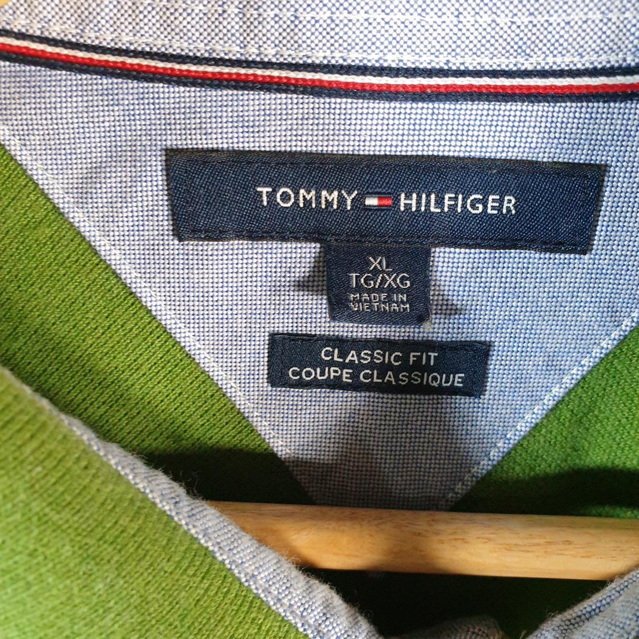 Vintage Tommy Hilfiger Polo Shirt Men’s XL Green Classic Fit Embroidered Logo