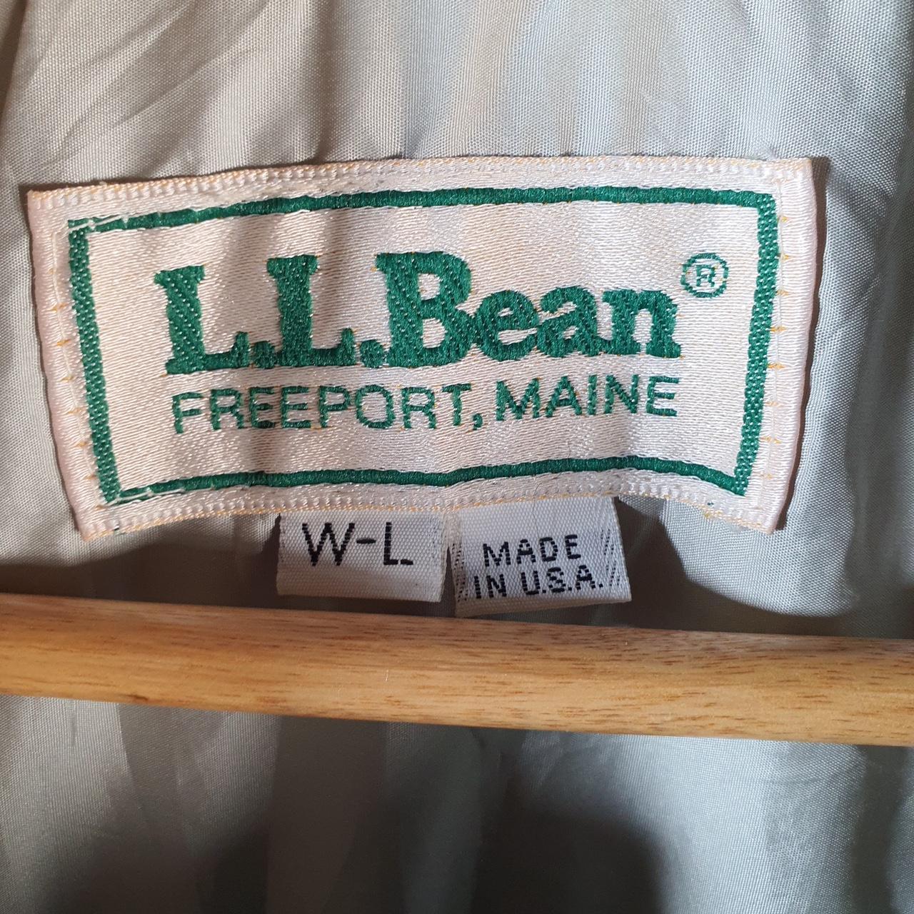 Vintage L.L. Bean Outdoors Nylon Jacket Womens Large Hooded Blue Waterproof