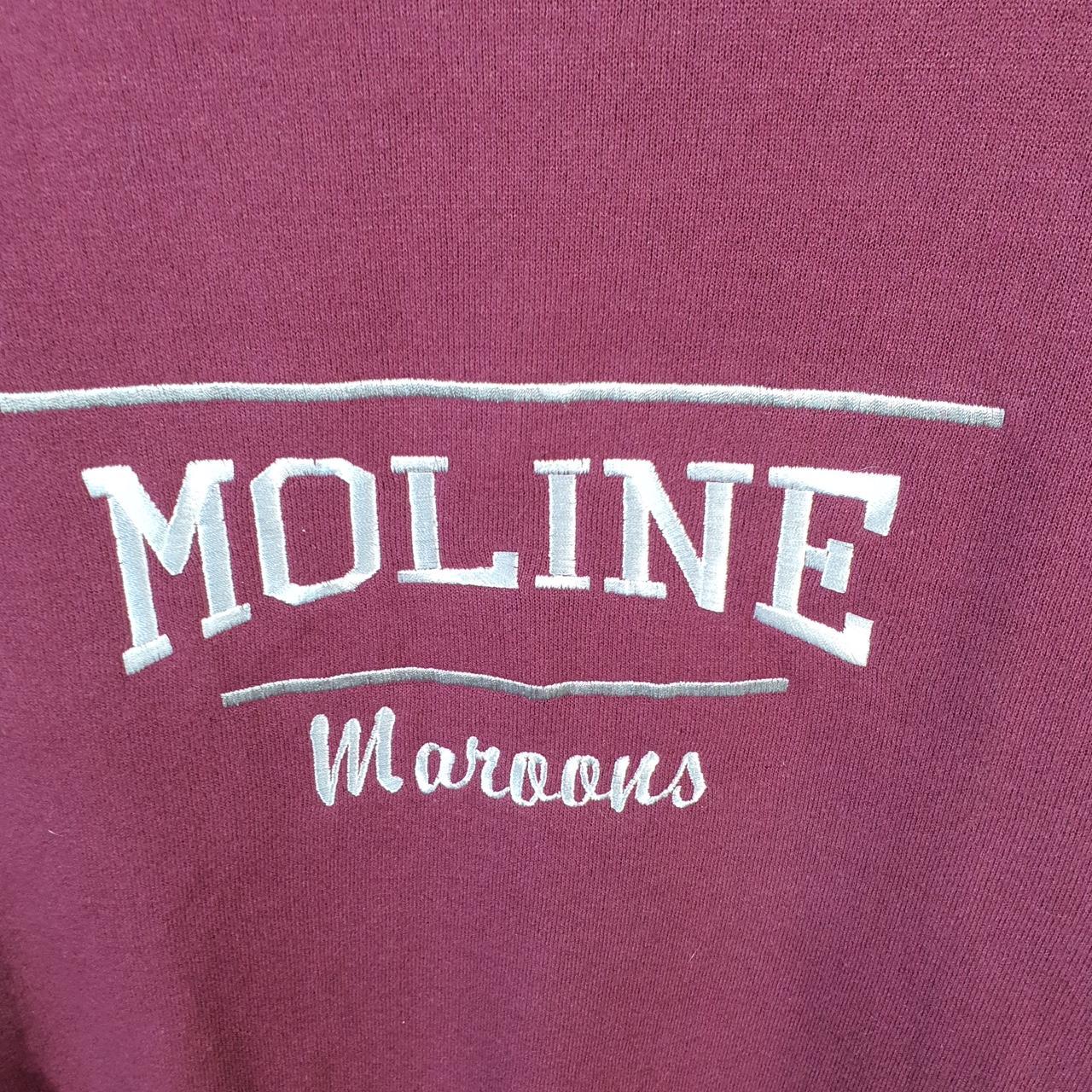 Vintage Lee Heavyweight Sweatshirt Men’s Large Burgundy Red USA Moline Maroons