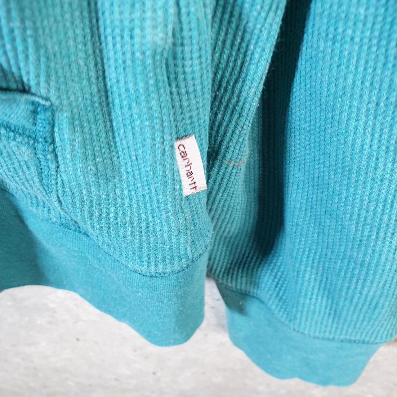 Vintage Carhartt Hoodie Womens Medium Blue Full Zip Sweatshirt USA Relaxed Fit