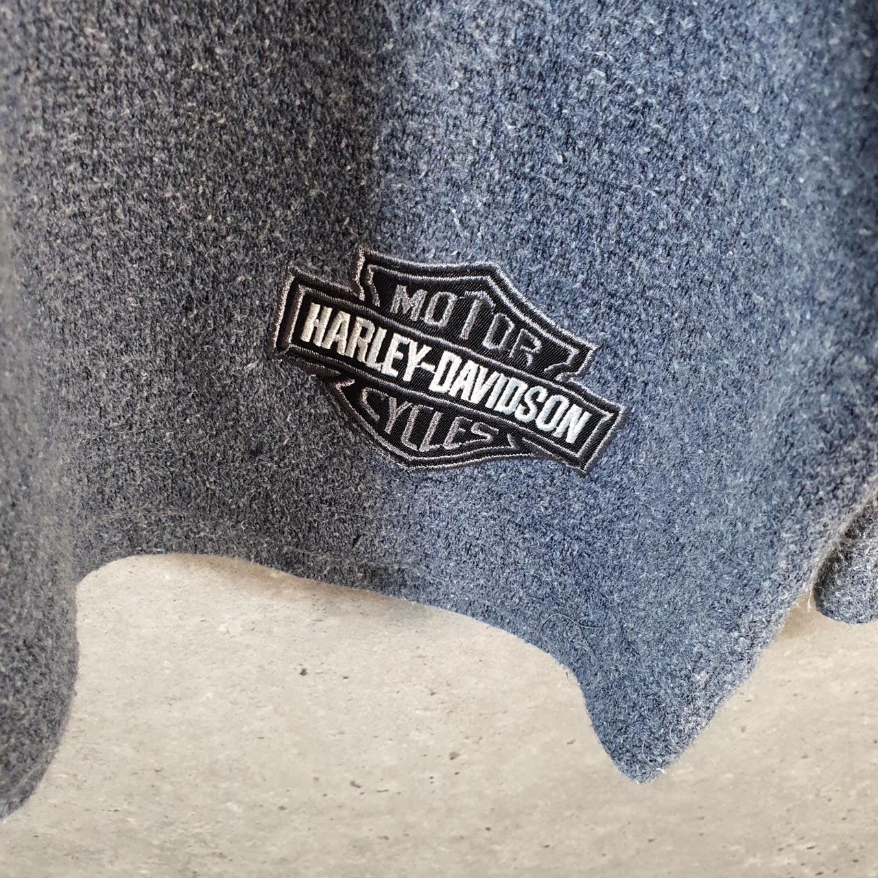 Vintage Harley Davidson 1/4 Button Sweatshirt Mens XL Grey Pullover USA