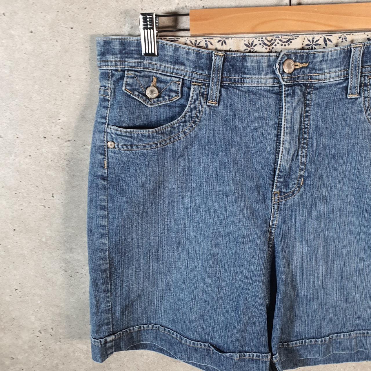 Vintage Lee Low Rise Baggy Shorts Jorts Cargo Womens W34 Blue Relaxed Denim A4524