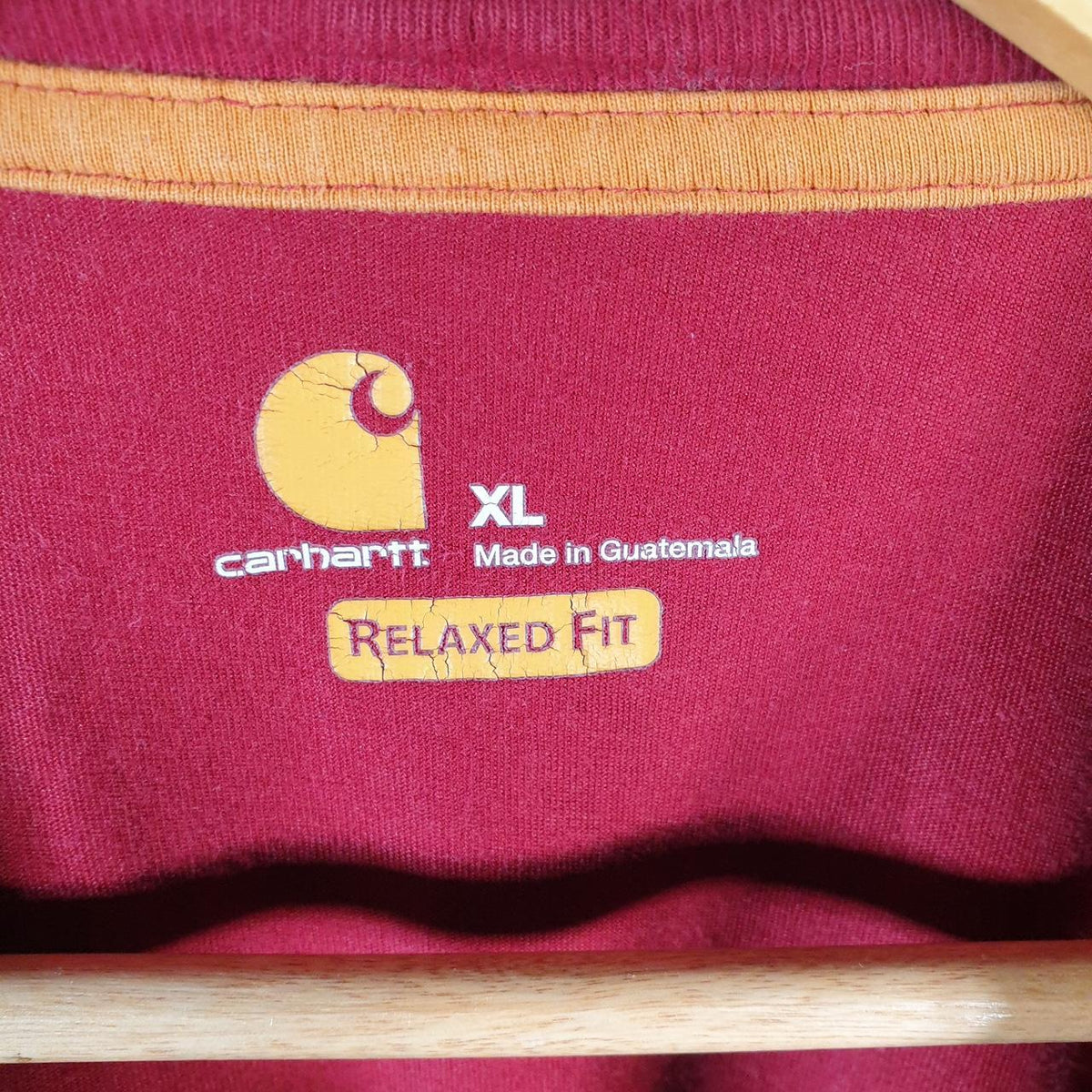Vintage Carhartt Pocket T Shirt Men’s XL Red Workwear Chore Utility Relaxed Fit C9188