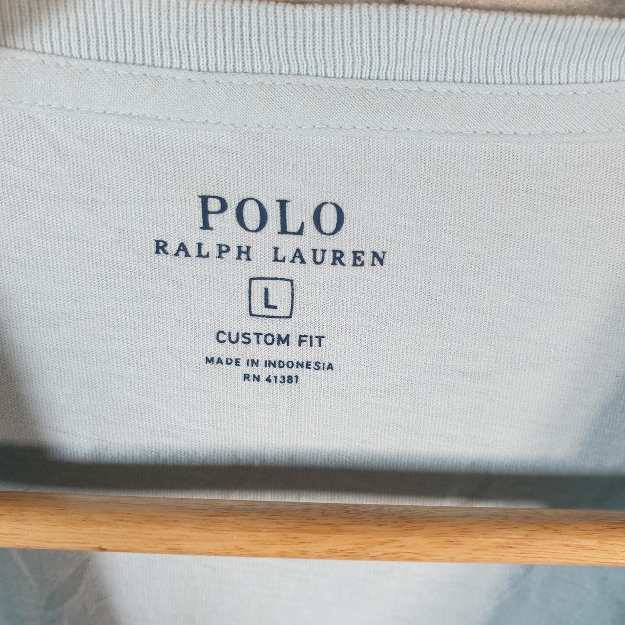 Vintage Ralph Lauren Polo T Shirt Men’s Large Blue Embroidered Custom Fit Pony C9049