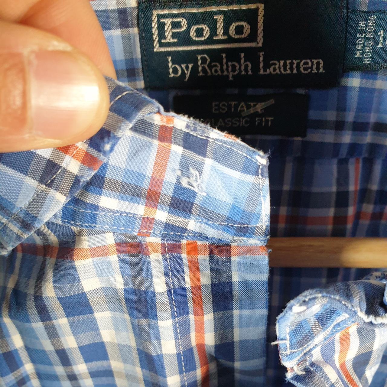 Vintage Ralph Lauren Button Down Shirt Men’s Large Blue Checkered Estate Classic Fit