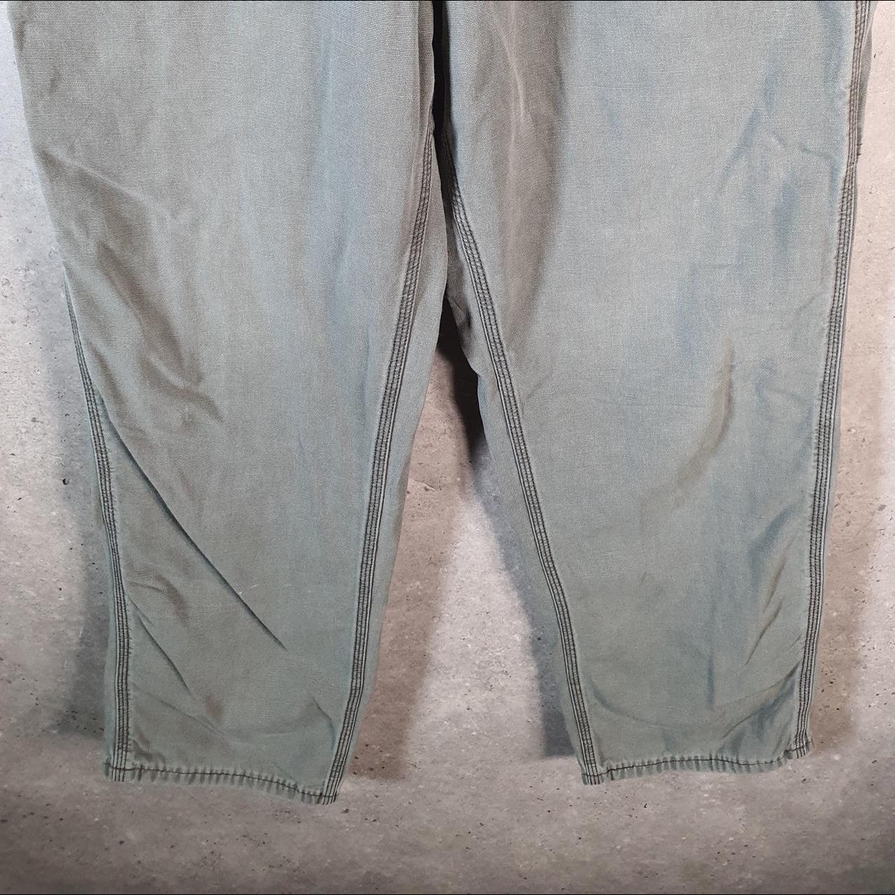 Vintage Carhartt Carpenter FR Trousers Mens W36 L32 Khaki Green Relaxed Fit Workwear USA