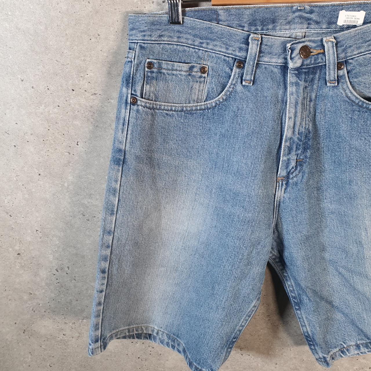 Vintage Wrangler Denim Shorts Jorts Cargo Men’s W33 Relaxed Blue Baggy Cotton