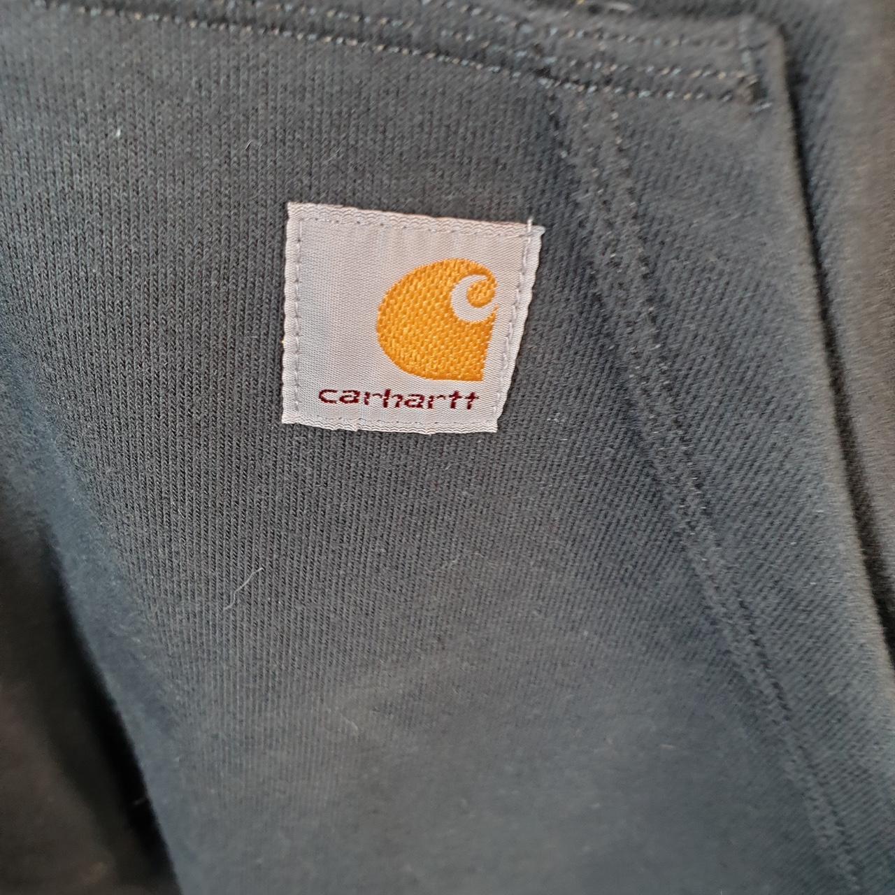 Vintage Carhartt Hoodie Mens Medium Black Pullover Blank Rain Defender USA Loose Fit