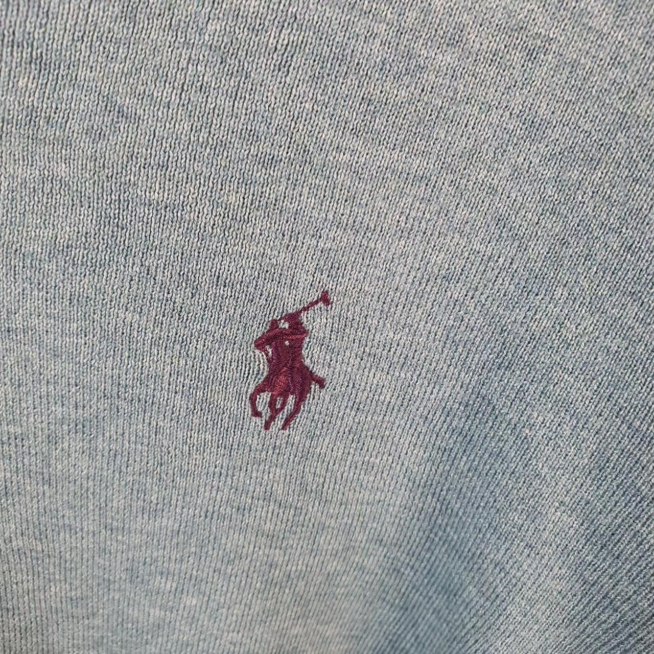 Vintage Ralph Lauren Polo V Neck Sweatshirt Men’s Large Blue Cotton Pullover Pony