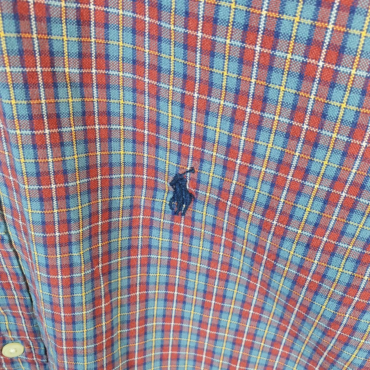 Vintage Ralph Lauren Button Down Shirt Men’s M Checkered Custom Fit Pony Cotton