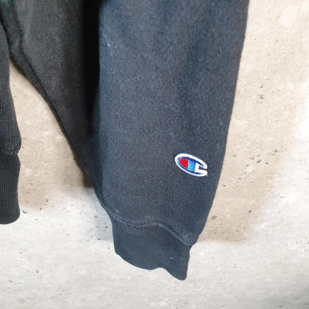 Vintage Champion Reverse Weave Hoodie Men’s Medium Black Pro Sport Pullover Spellout Logo