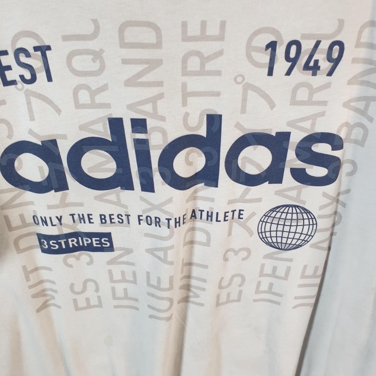 Vintage Adidas Athletes T Shirt Men’s Small White Three Stripes Athletic