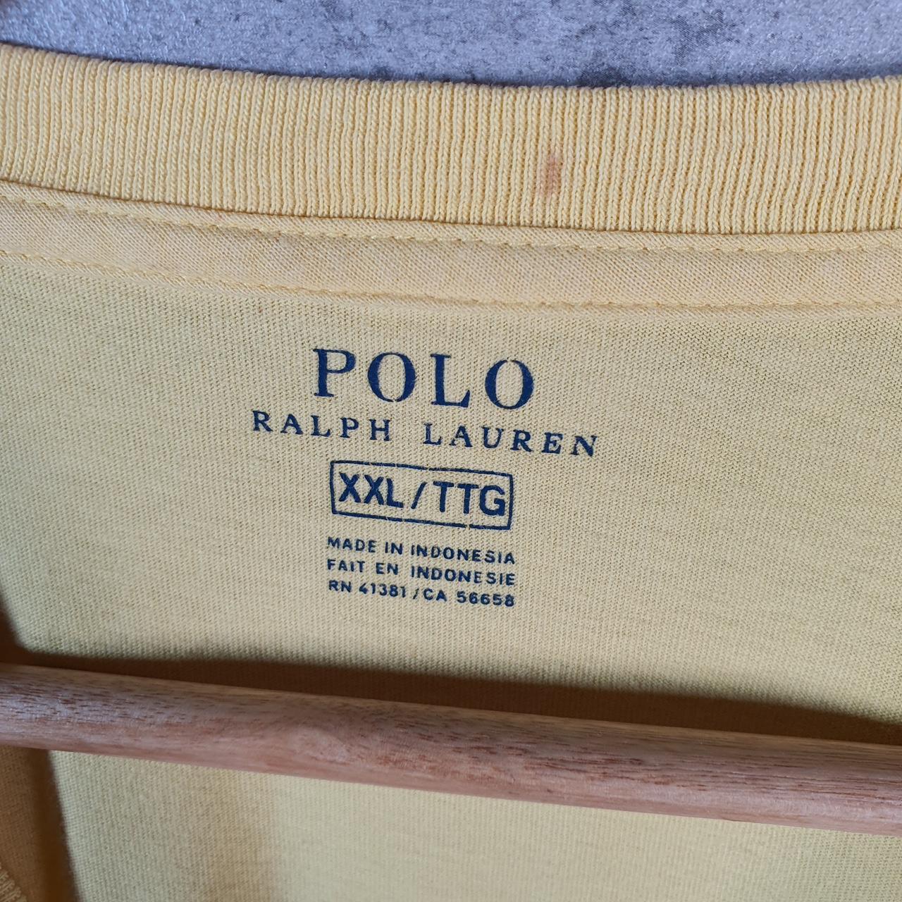 Vintage Ralph Lauren Polo Sport T Shirt Men’s 2XL Yellow  Classic Fit Embroidered Pony C8715