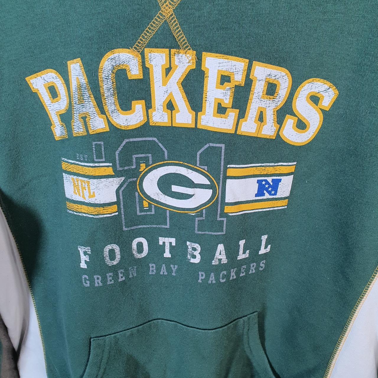 Vintage NFL Green Bay Packers Hoodie Womens L Green Pullover USA Pro Sport