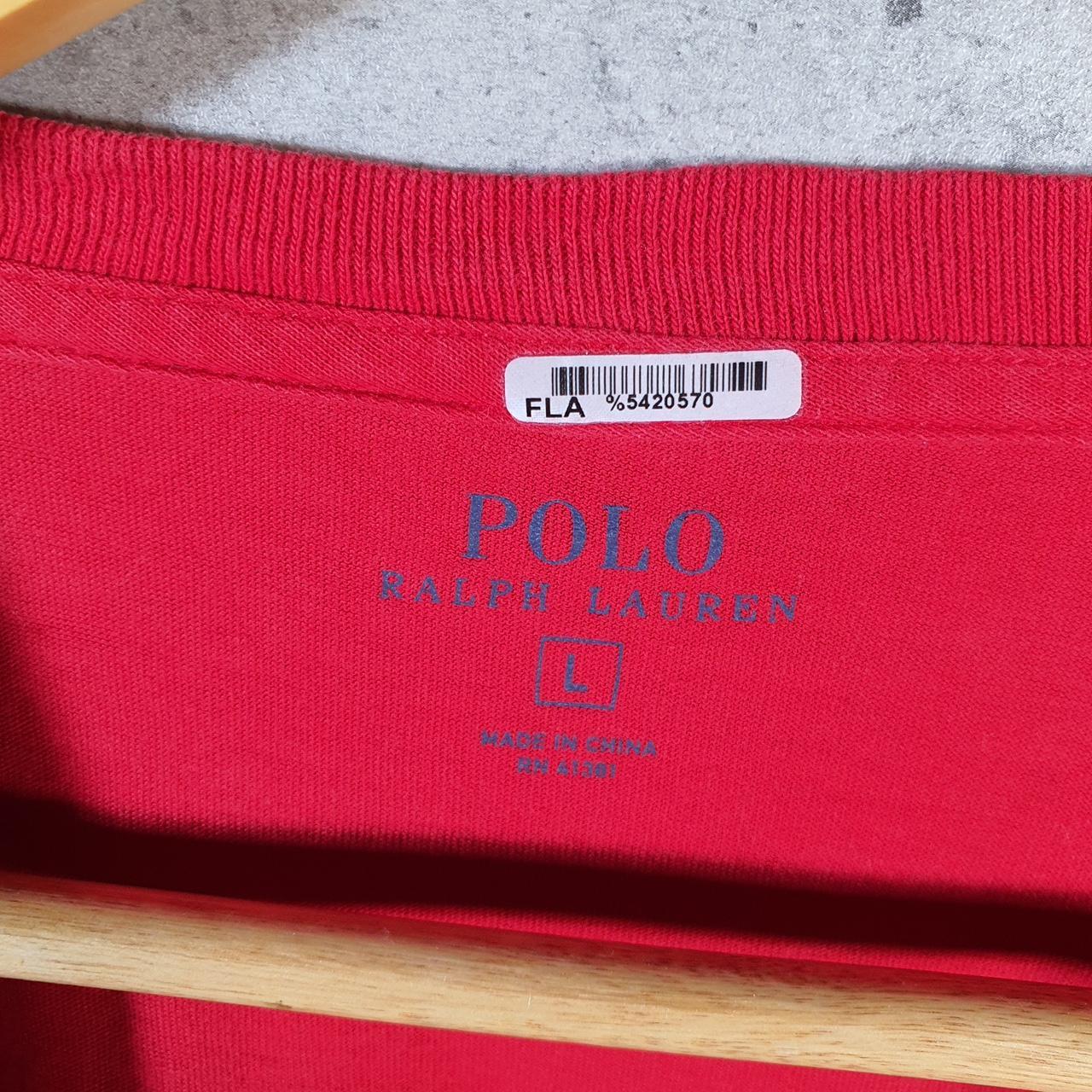 Vintage Ralph Lauren Polo T Shirt Men’s Large Red Embroidered Classic Fit Pony C9136