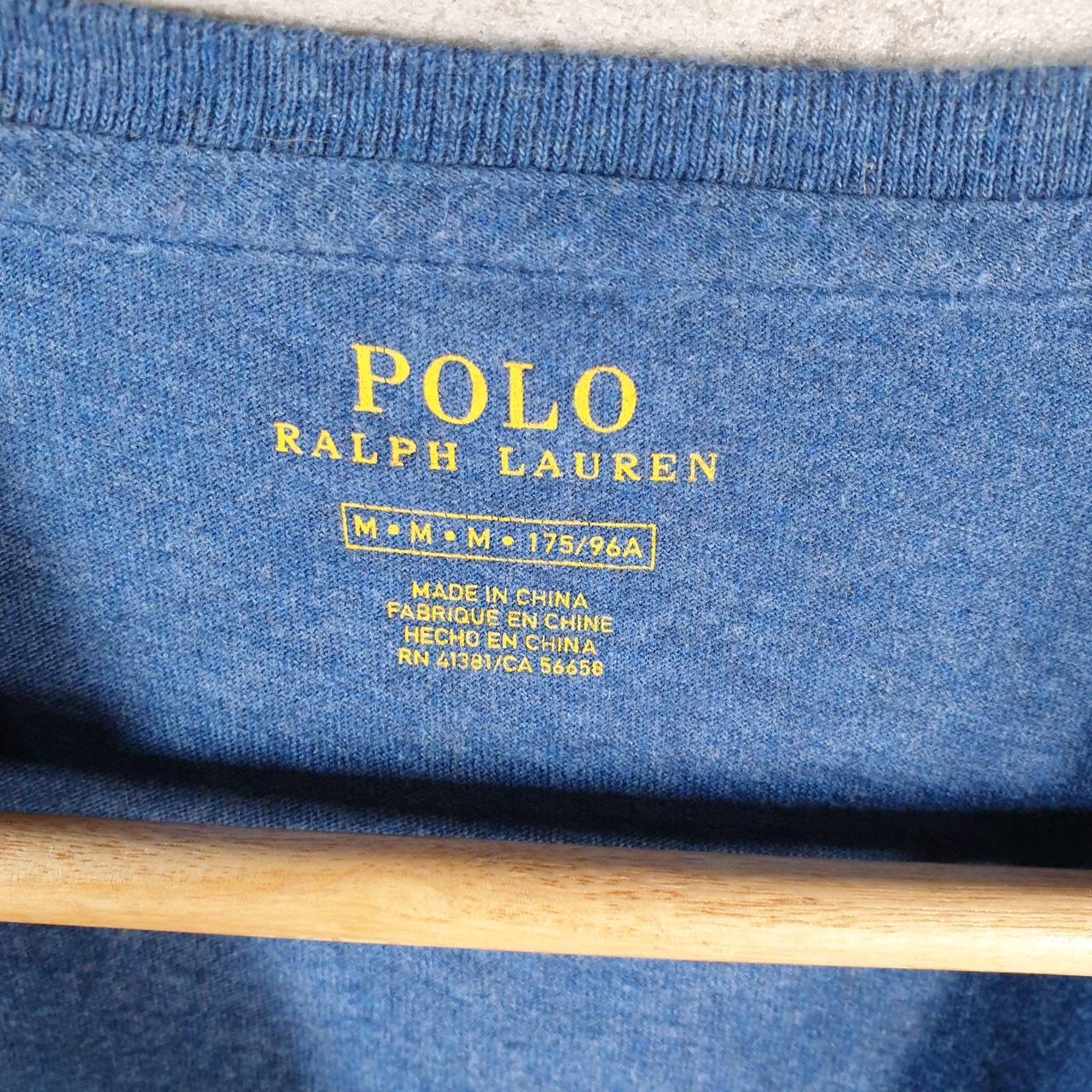 Vintage Ralph Lauren Polo T Shirt Men’s Medium Blue Embroidered Classic Fit Pony C8582
