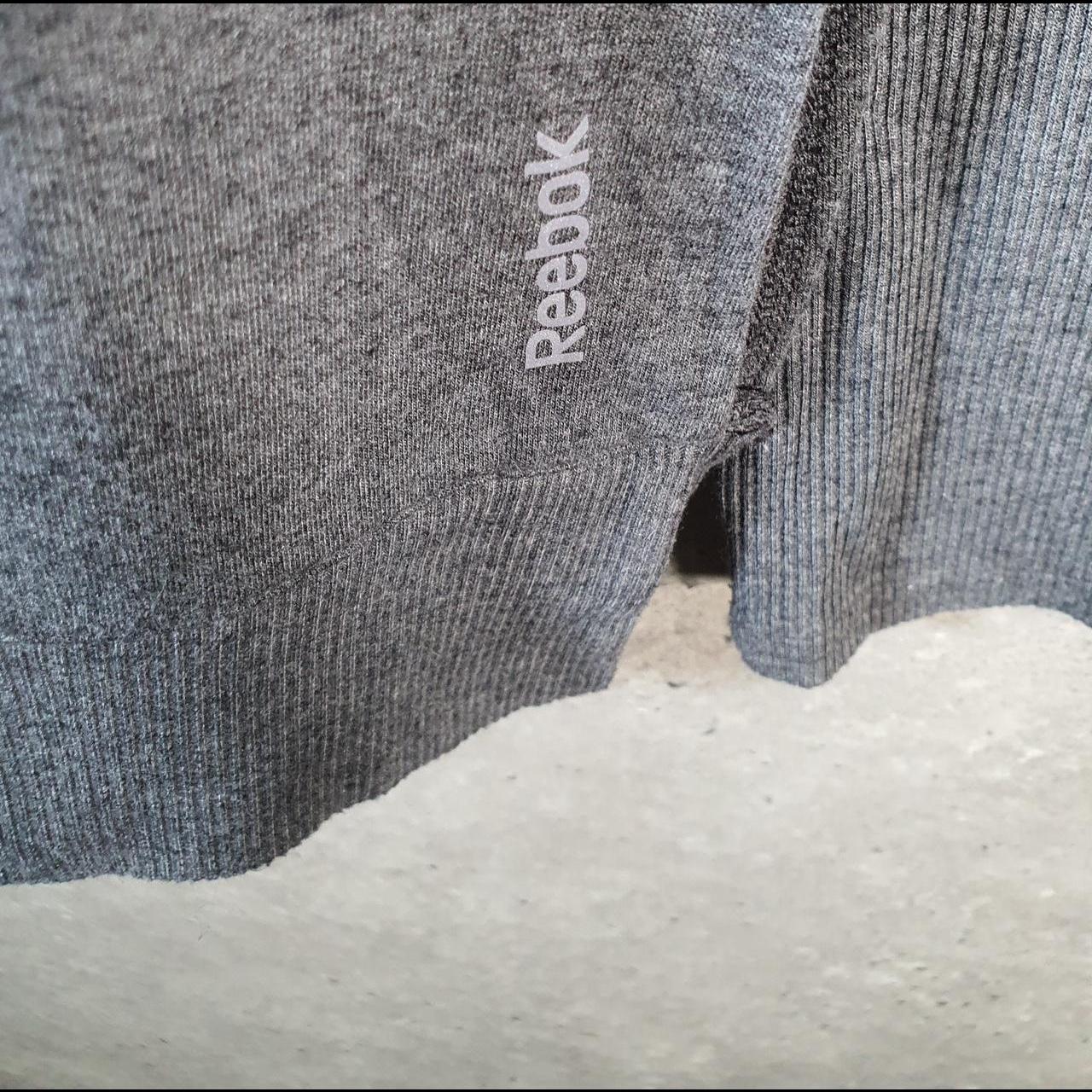 Vintage Reebok Spellout Knit Sweater Womens XL Grey Logo