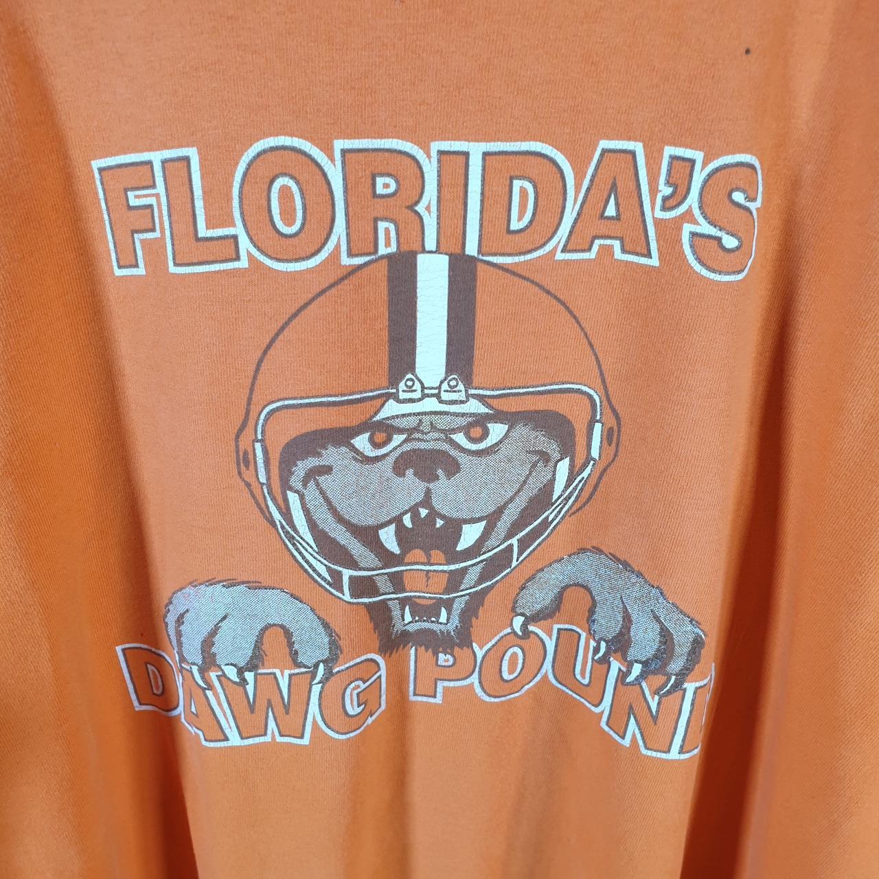 Vintage Fruit of the Loom Floridas Dawg Pound 1993 Browns USA Single Stitch T Shirt Men’s Large Orange