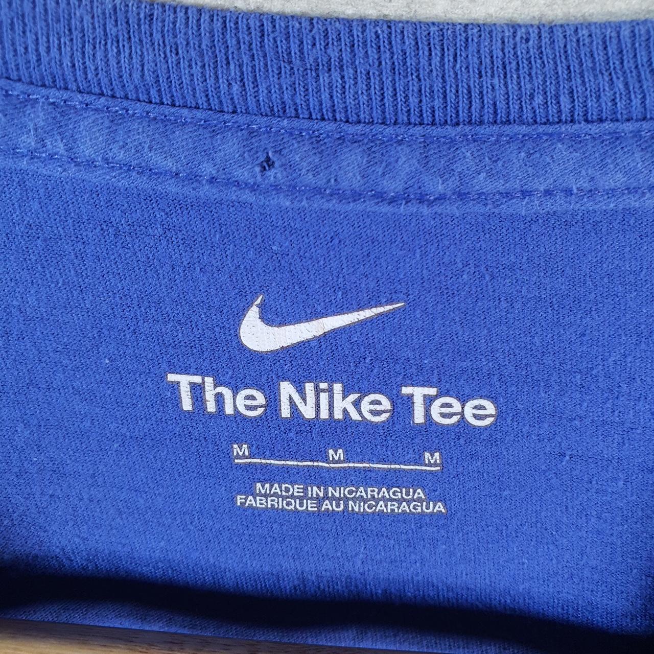 Vintage Nike Just Do It Spellout T Shirt Men’s Medium Blue Logo Swoosh Athletic