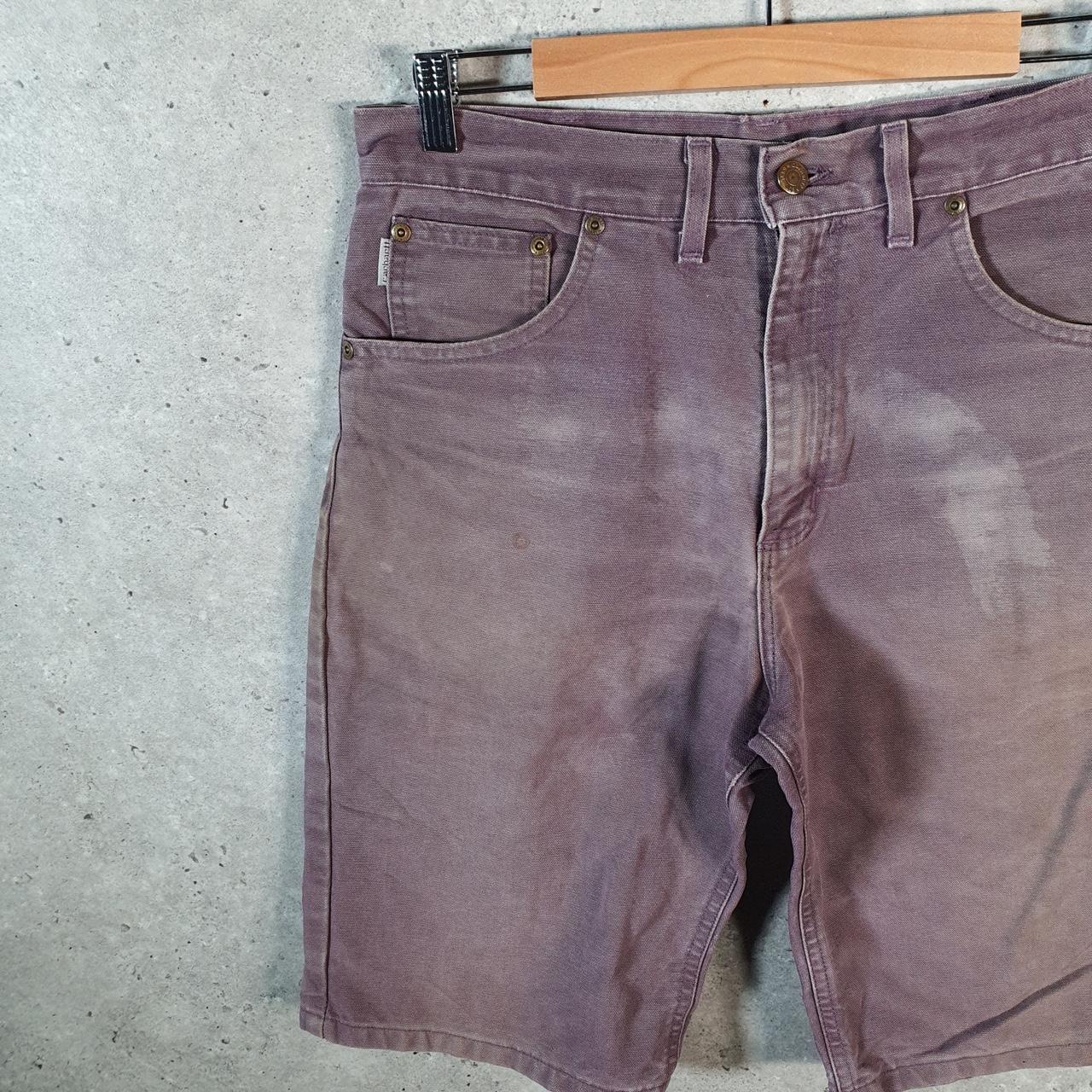 Vintage Carhartt Baggy Carpenter Shorts Jorts Cargo Men’s W32 Purple Relaxed Fit Workwear A4871