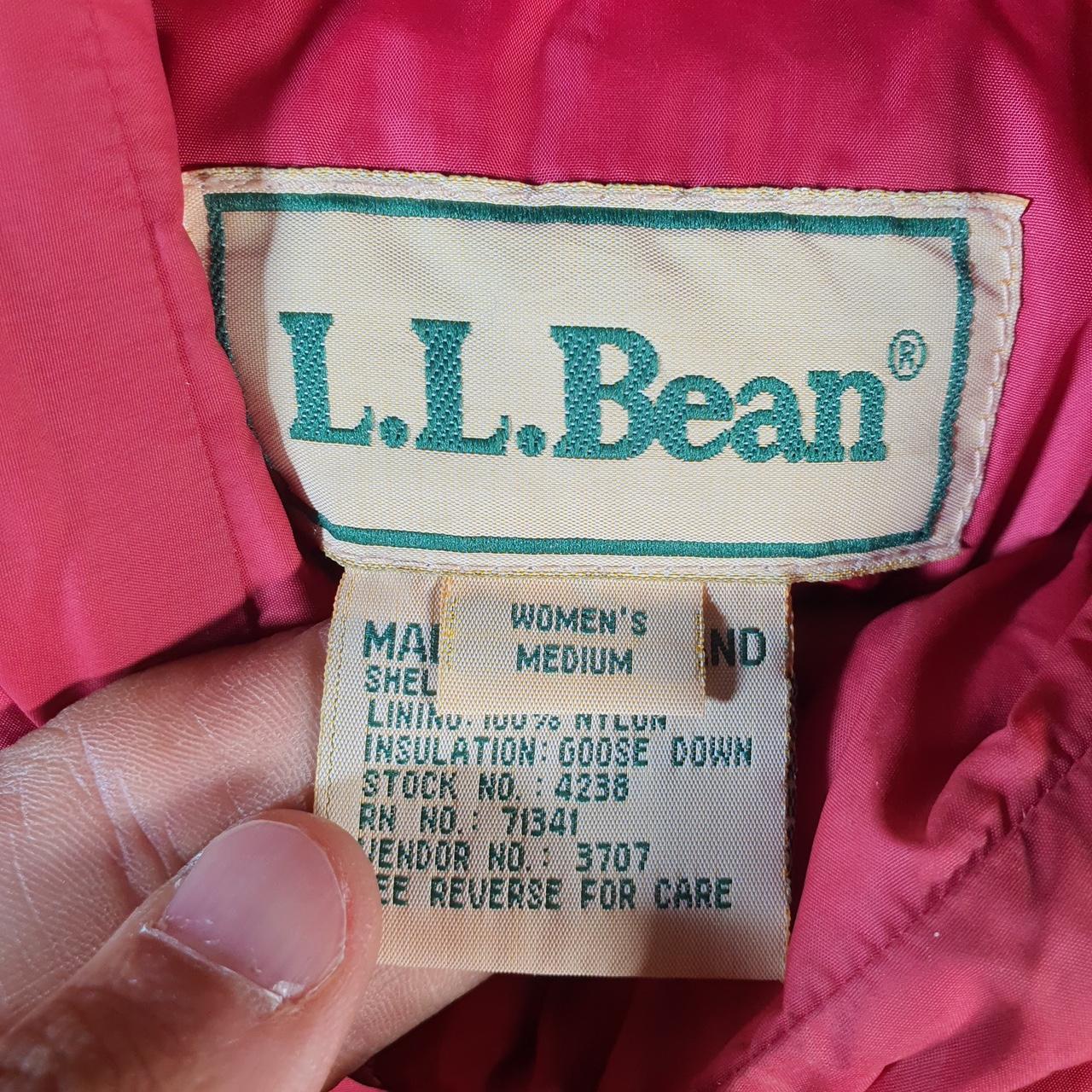 Vintage L.L. Bean Gilet Down Puffer Jacket Womens Medium Red Waterproof Shell