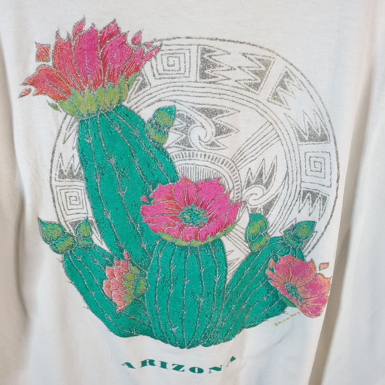 Vintage Fruit of the Loom Arizona Cactus 1992 USA Single Stitch T Shirt Men’s Large White