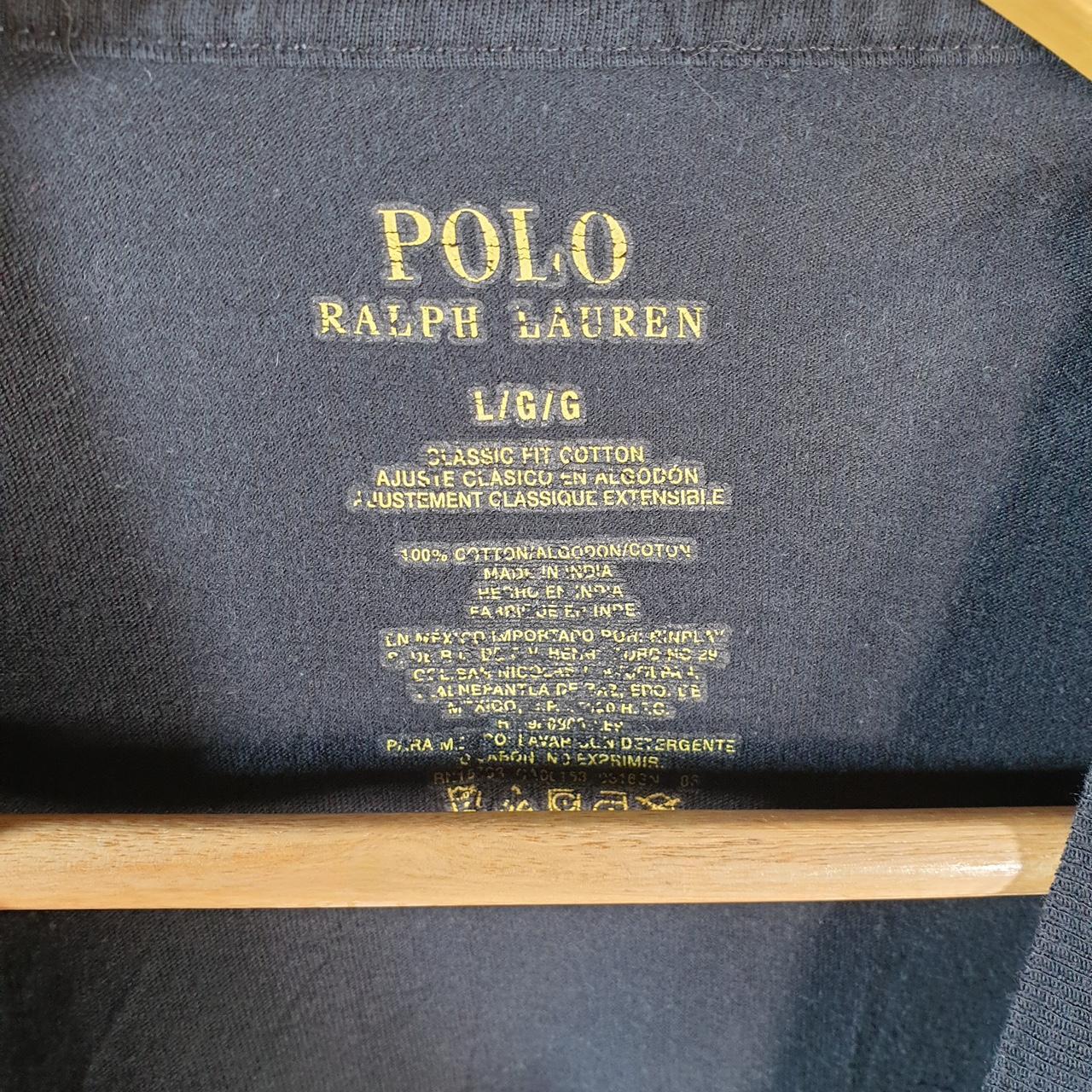 Vintage Ralph Lauren Polo T Shirt Men’s Large Black Embroidered Classic Fit Pony C8605