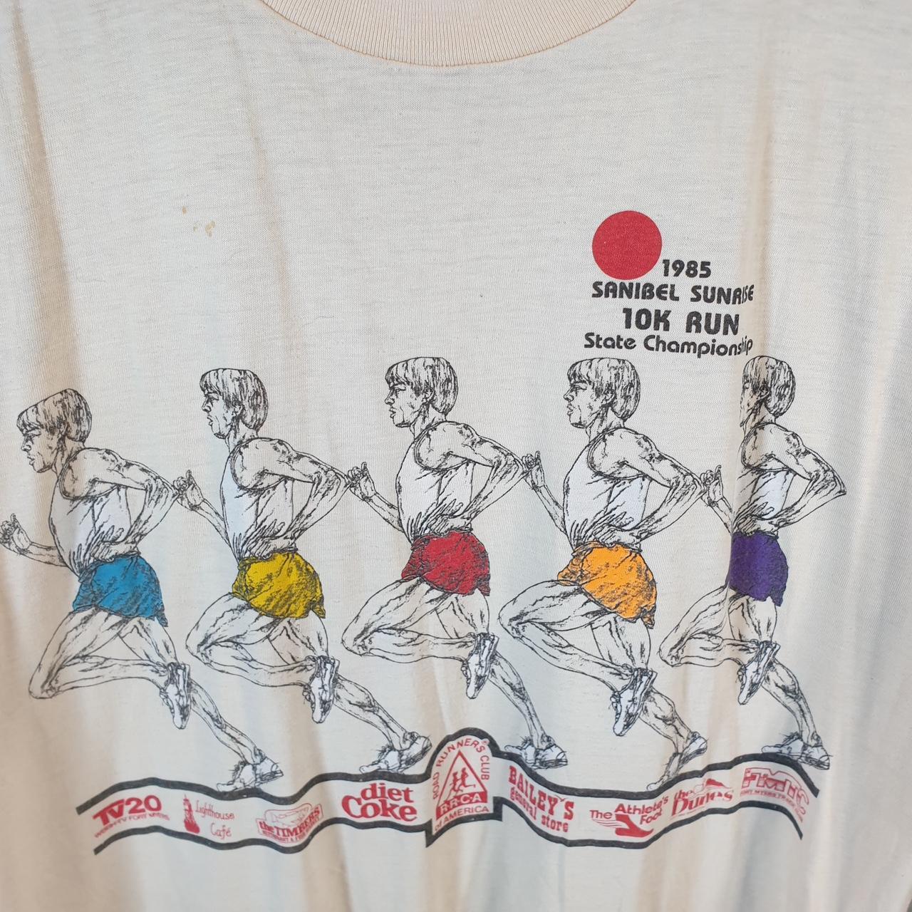 Vintage 1985 Sanibel Sunrise 10k Run USA Single Stitch T Shirt Men’s Medium Brown