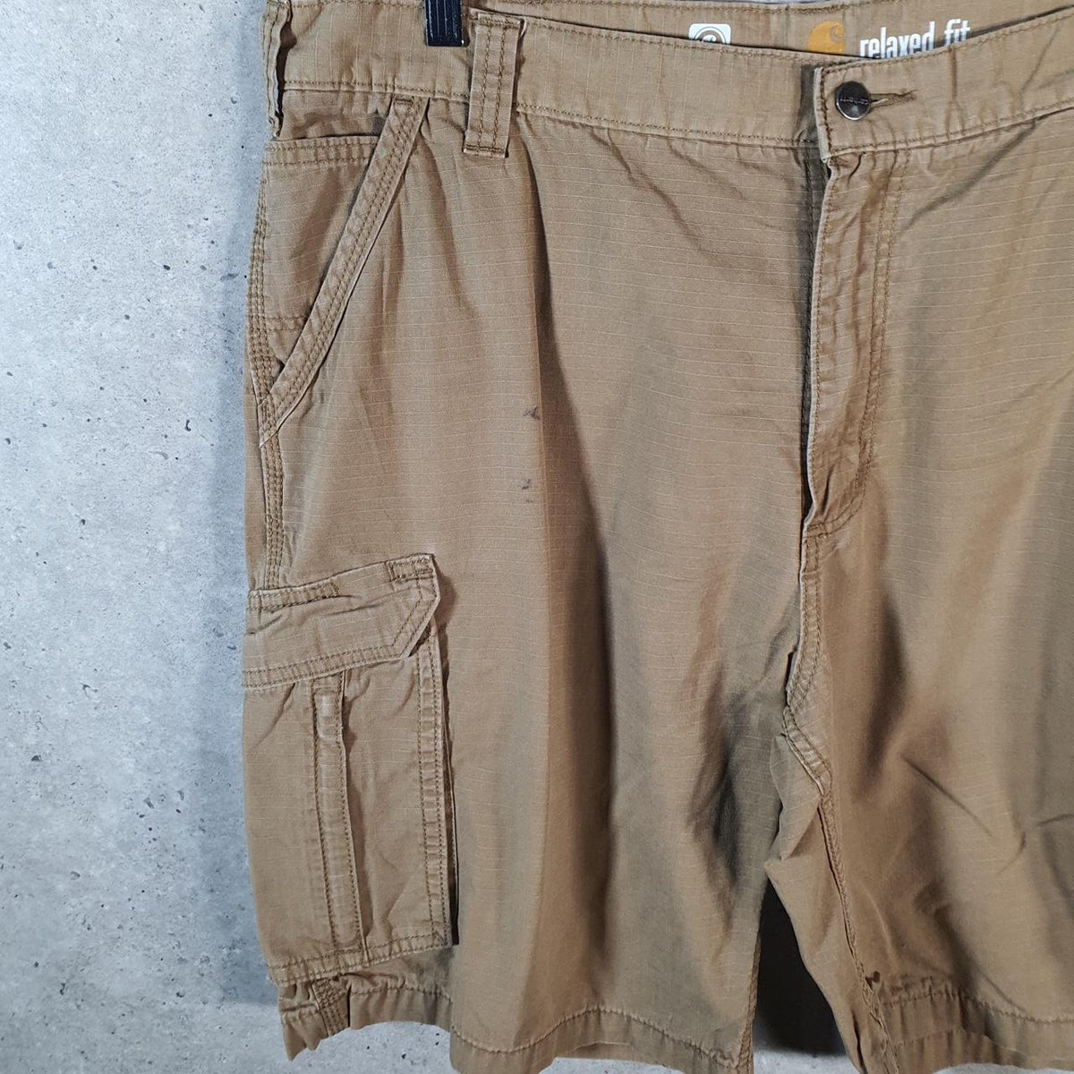 Vintage Carhartt Baggy Carpenter Shorts Jorts Cargo Men’s W40 Brown Relaxed Fit Workwear A4715
