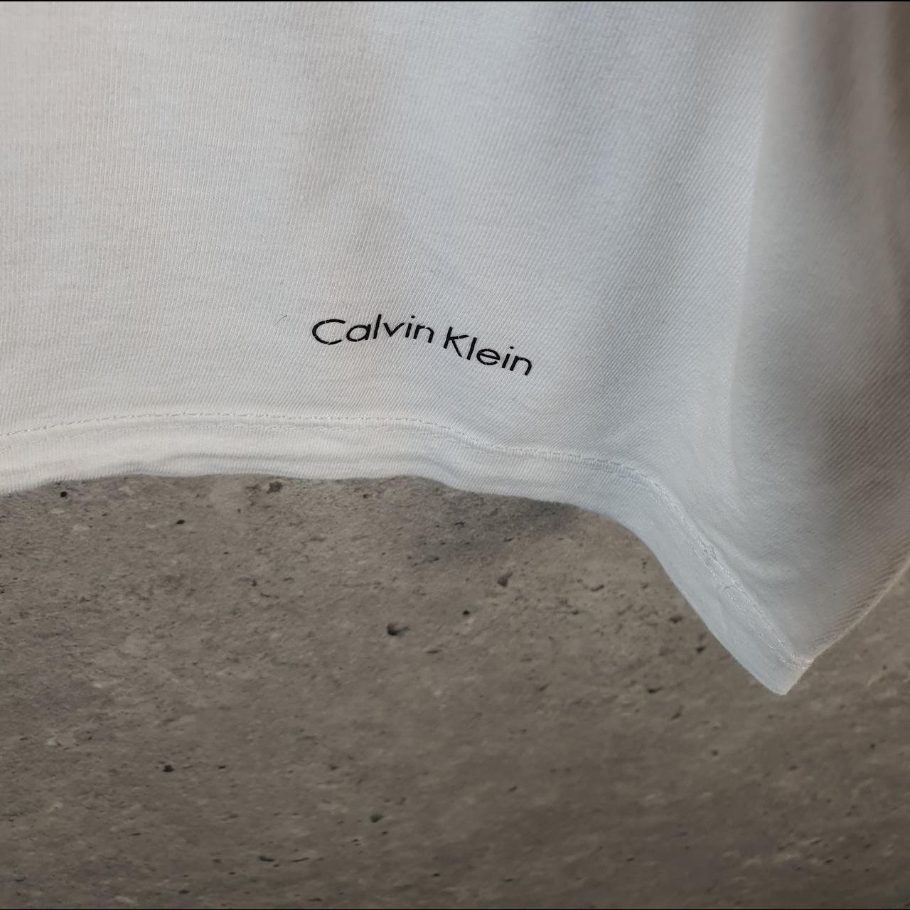 Vintage Calvin Klein Spellout Blank T Shirt Men’s Medium White Casual Sports