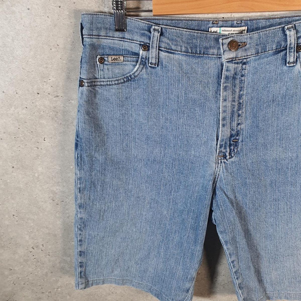 Vintage Lee Baggy Shorts Jorts Cargo Womens W32 Blue Relaxed Denim