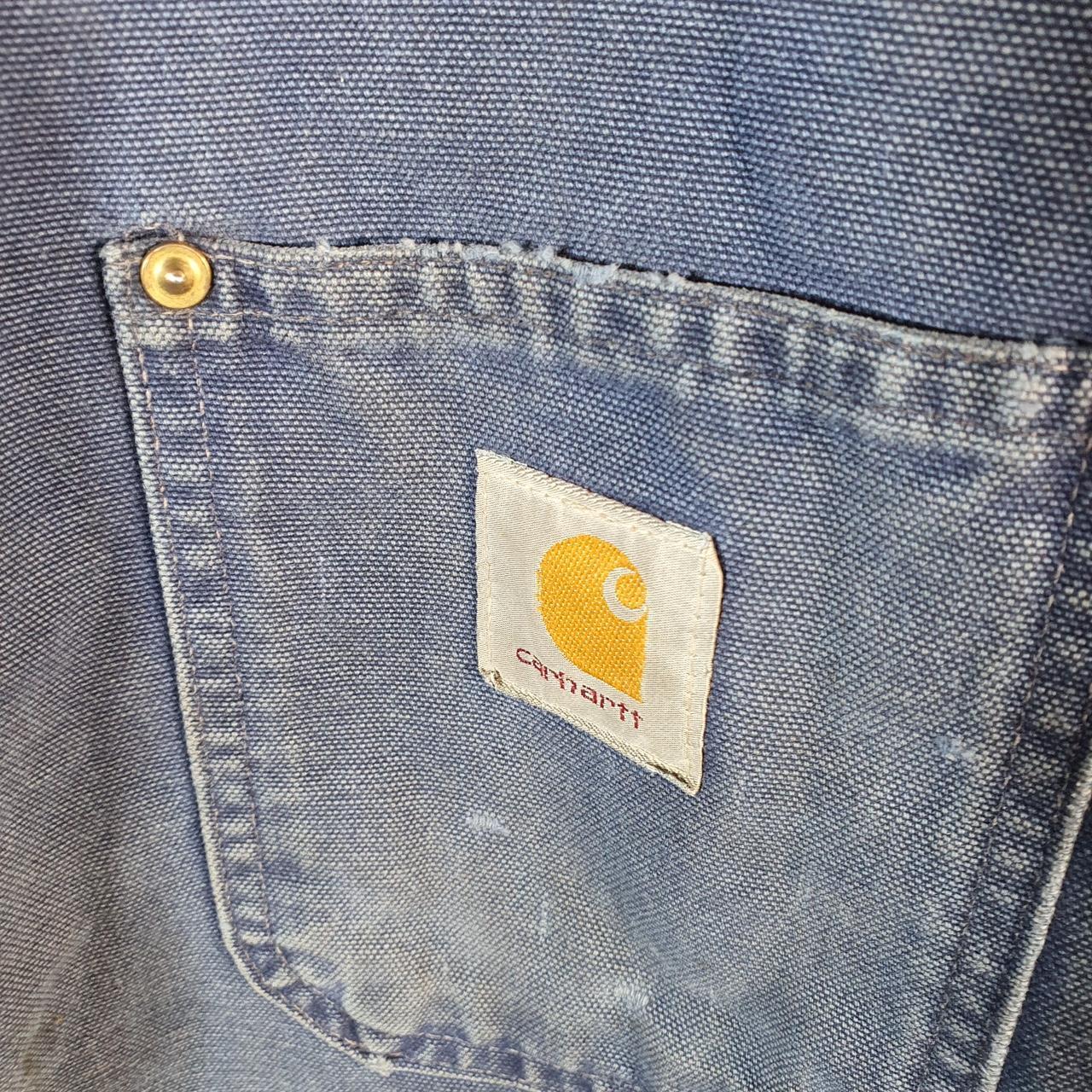 Vintage Carhartt Barn Chore Blanket Lined Jacket Men’s Large Blue Canvas USA Big Fish Vintage