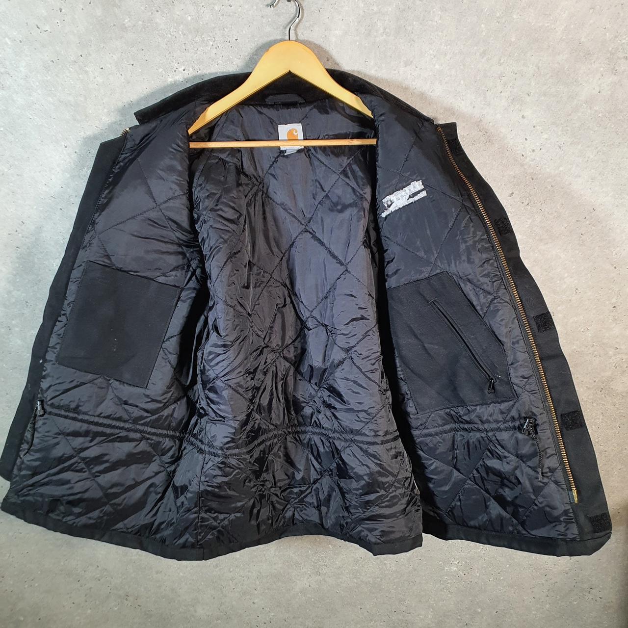 Vintage Carhartt Insulated Quilted Lined Duck Canvas Jacket Men’s Large Black Canvas USA G2116